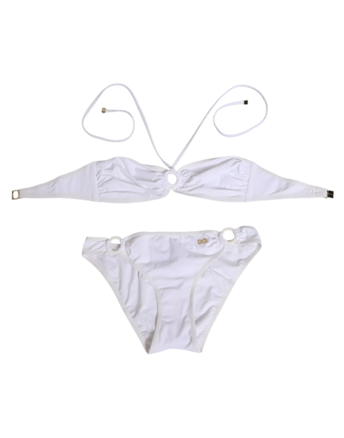 Indulge in the Dolce & Gabbana White Logo Swimsuit, a masterpiece of Italian craftsmanship that embodies timeless elegance and luxurious allure for the discerning individual.