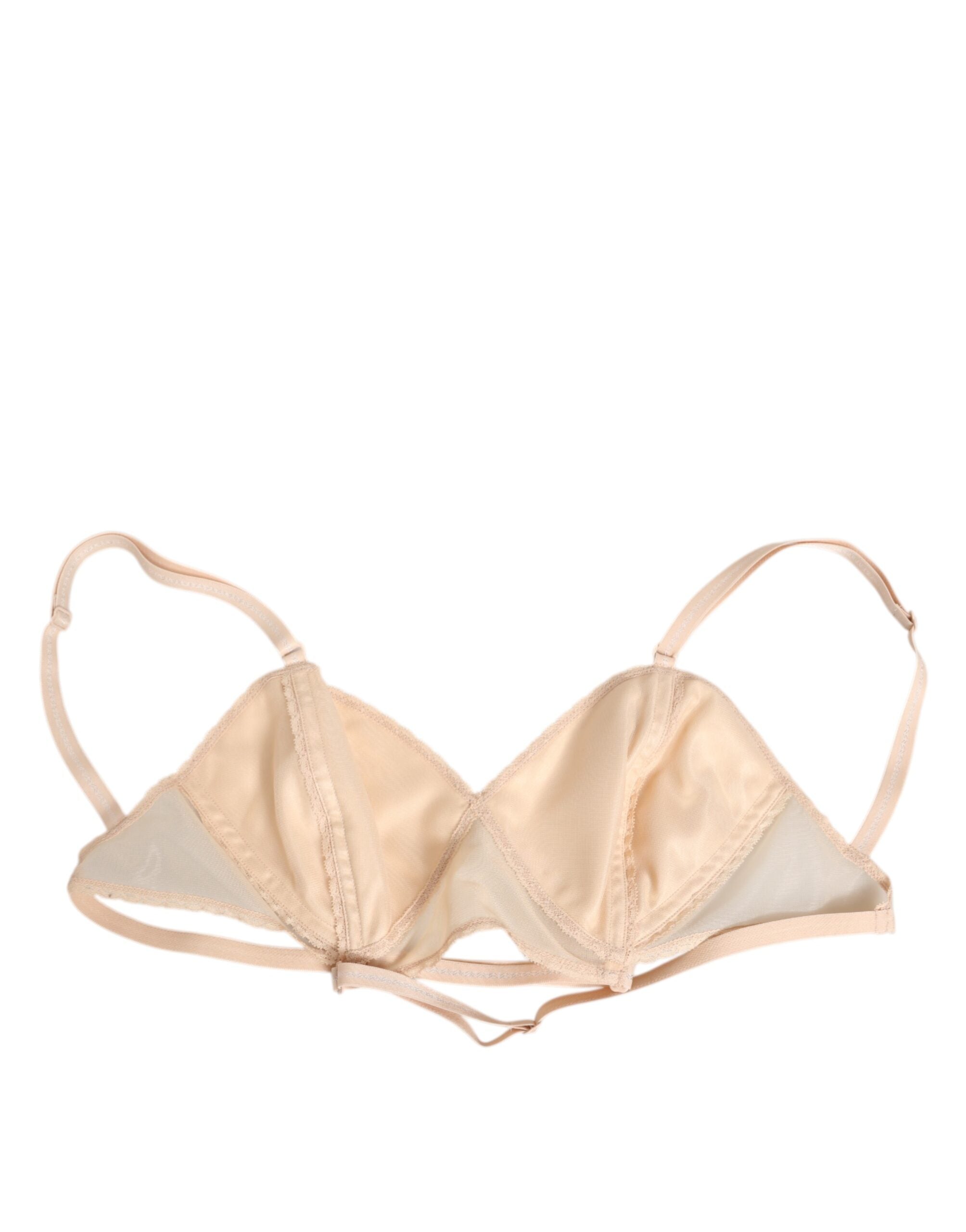 Dolce & Gabbana Beige Nylon Triangle Soft Cup Brassiere Underwear