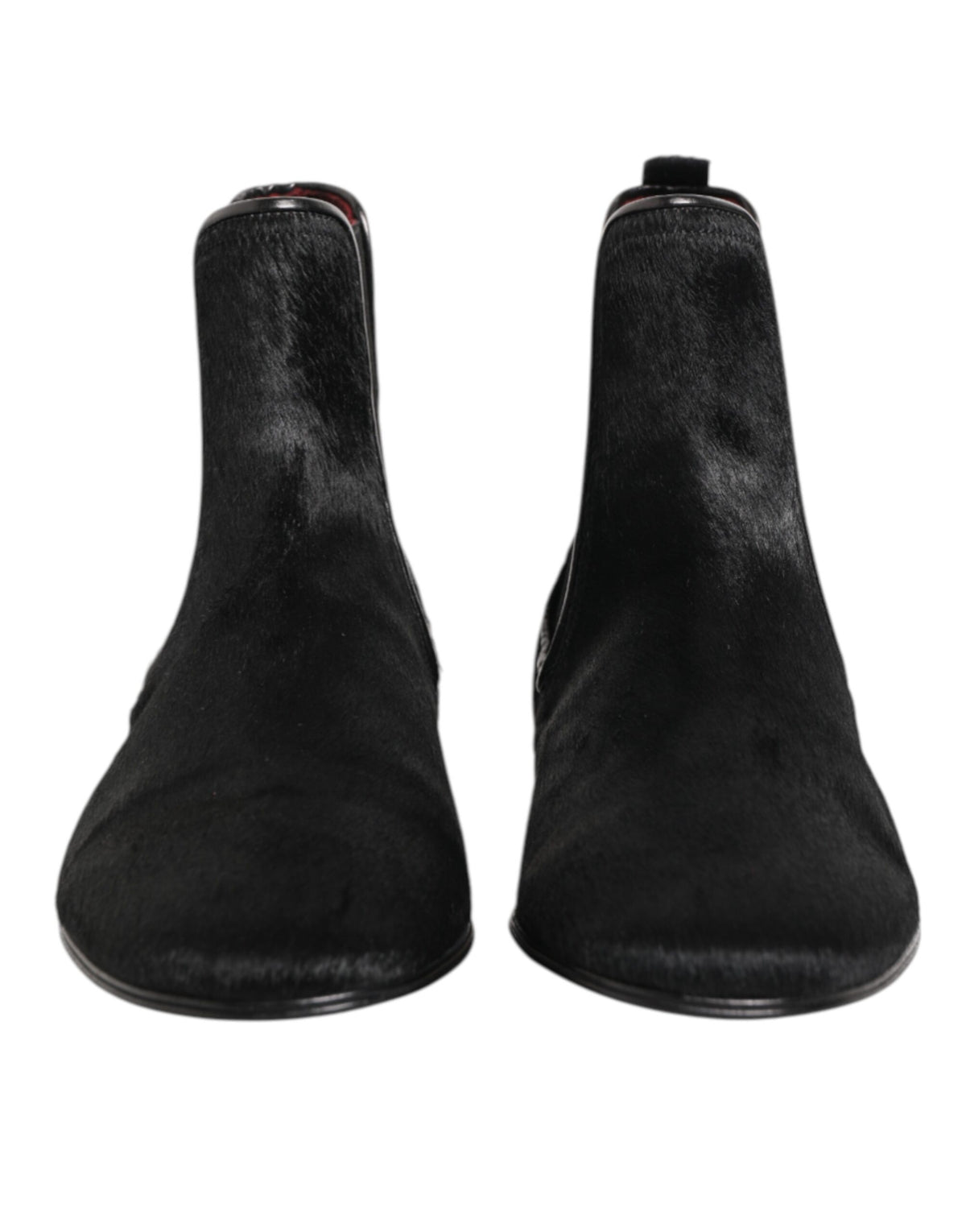 Step into refined elegance with Dolce & Gabbana's Black Leather Fur Chelsea Boots, where exquisite craftsmanship and luxurious materials redefine timeless style.