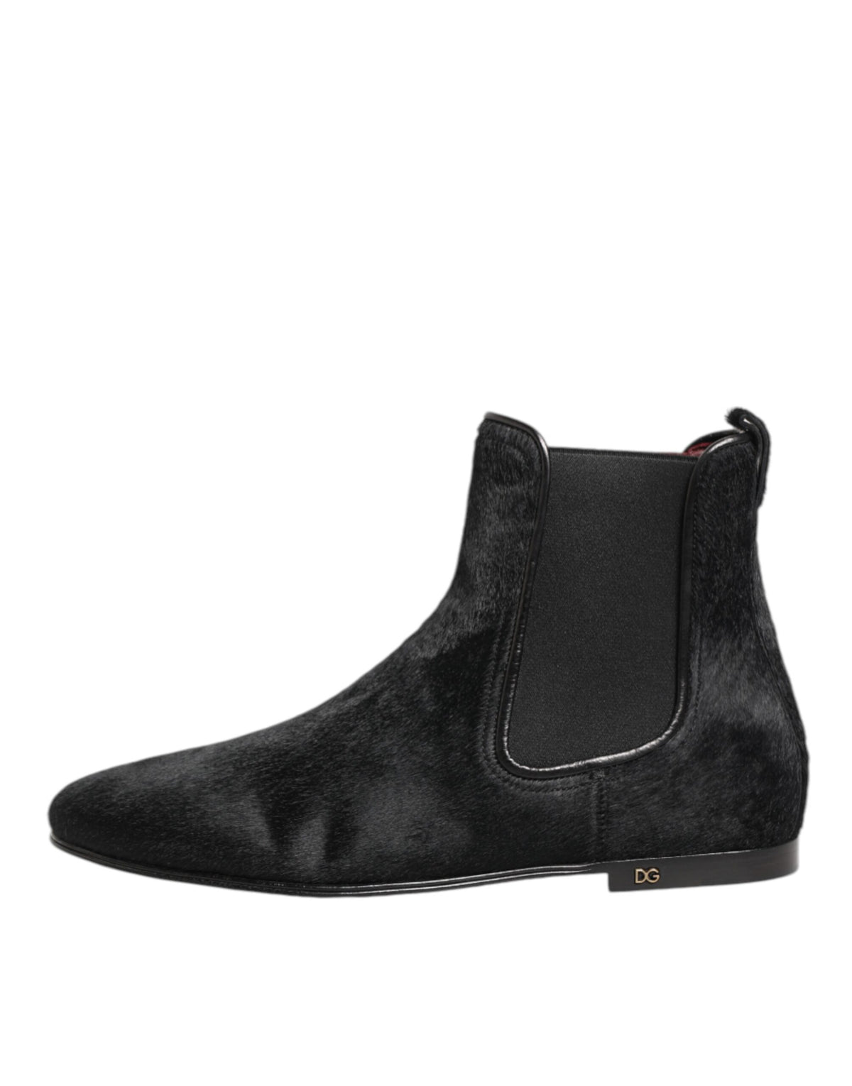Indulge in the exquisite Dolce & Gabbana Black Leather Fur Chelsea Boots, where artisanal craftsmanship meets timeless elegance, perfect for the discerning connoisseur.