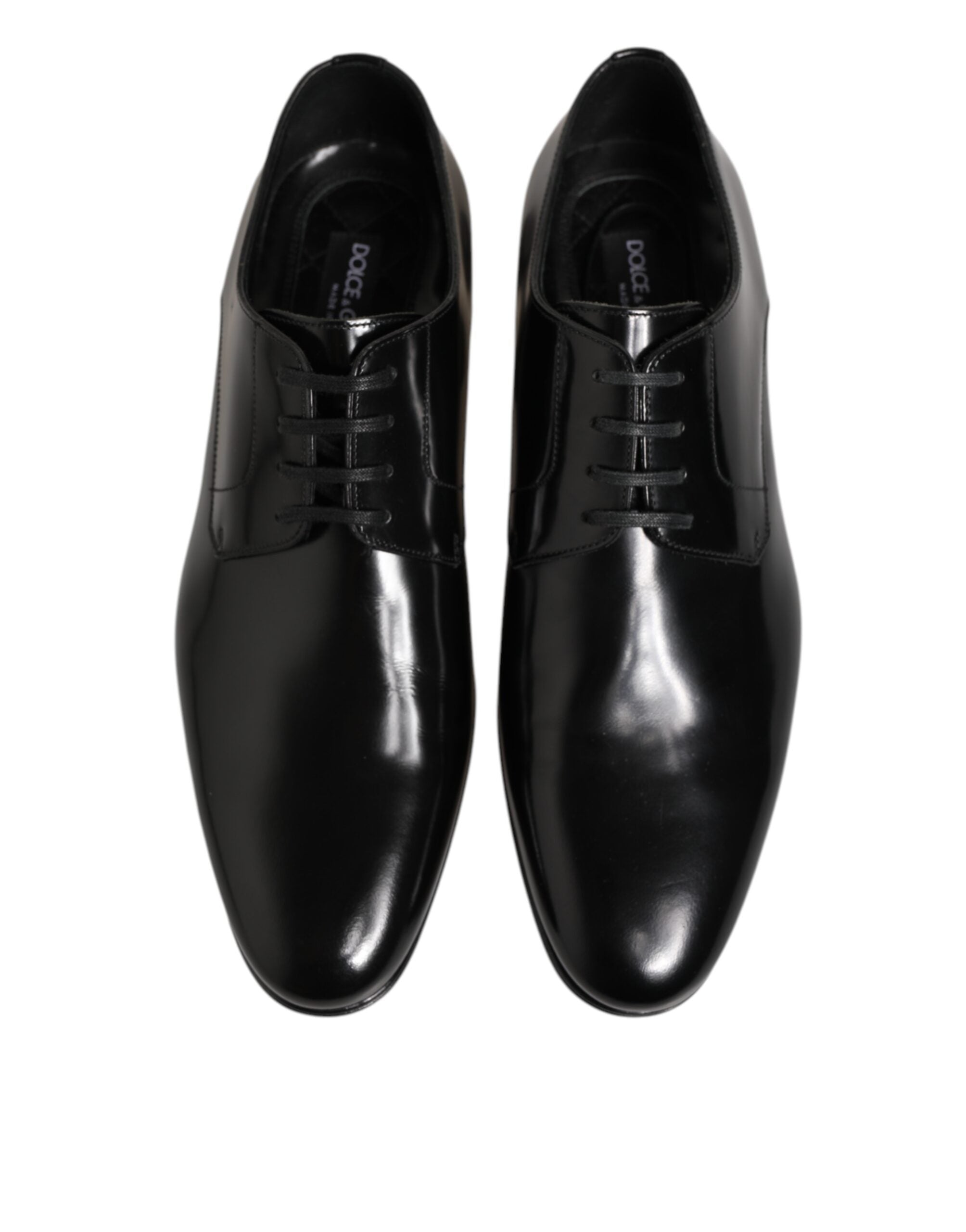Dolce & Gabbana Black Calfskin Leather Derby Men Dress Shoes