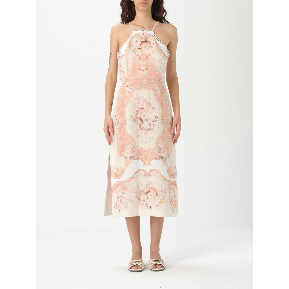 Twinset Multicolor Linen Casual Dress - Timeless Floral Elegance