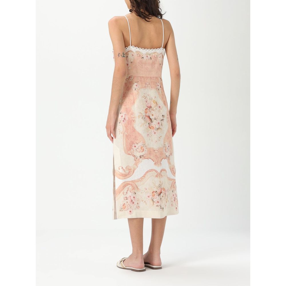 Twinset Multicolor Linen Casual Dress - Timeless Floral Elegance
