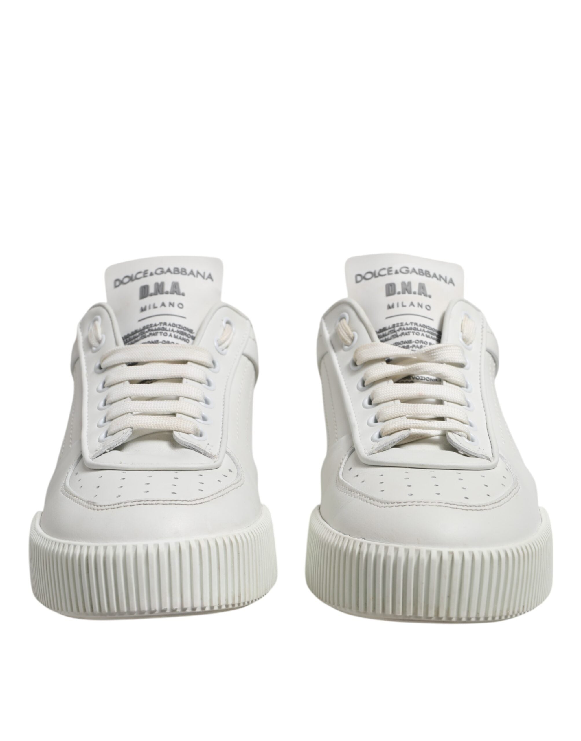 Dolce & Gabbana White Leather MIAMI Low Top Sneakers Shoes