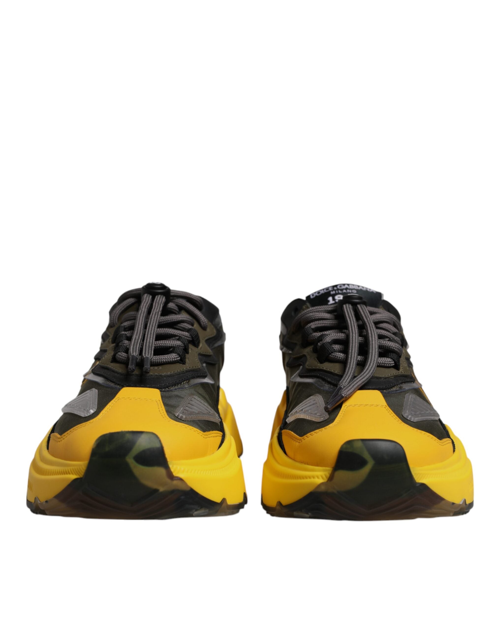 Dolce & Gabbana Black Yellow Daymaster Low Top Sneakers Shoes