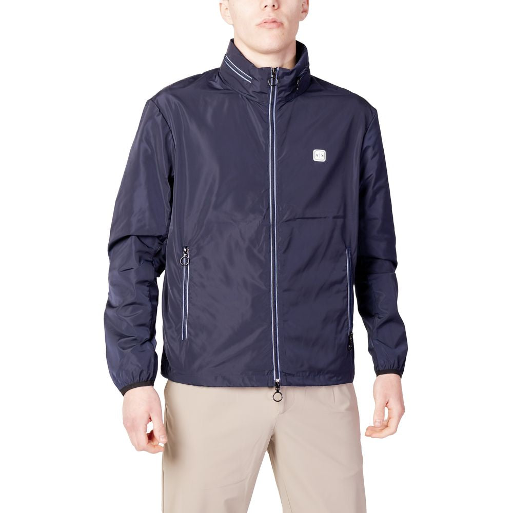 Armani Exchange Blue Polyester Shell Jacket - Luxe Designer Couture