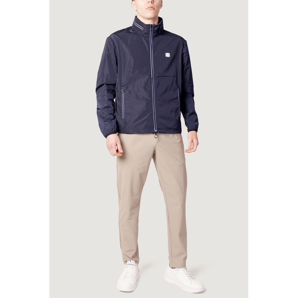 Armani Exchange Blue Polyester Shell Jacket - Luxe Designer Couture