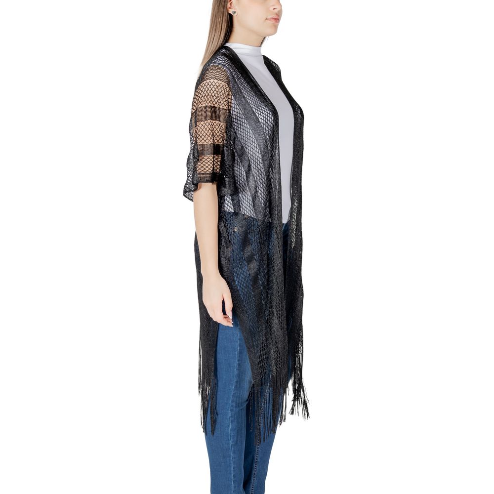 Elevate your style with the Liu Jo Black Polyester Scarf, a luxurious blend of bohemian elegance and timeless sophistication, perfect for any occasion.