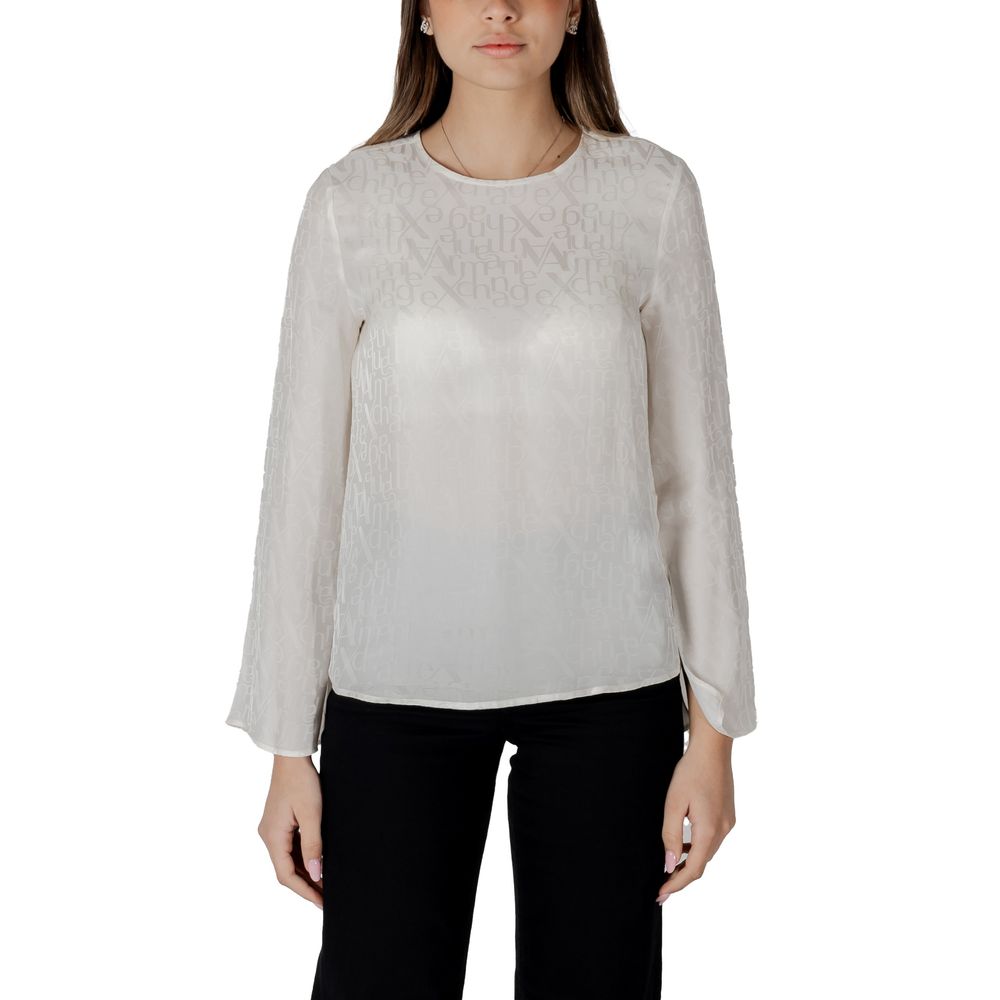 Elevate your wardrobe with the Armani Exchange Cream Viscose Blouse from the SS25 collection, crafted from luxurious 100% viscose, embodying timeless elegance and fluidity.