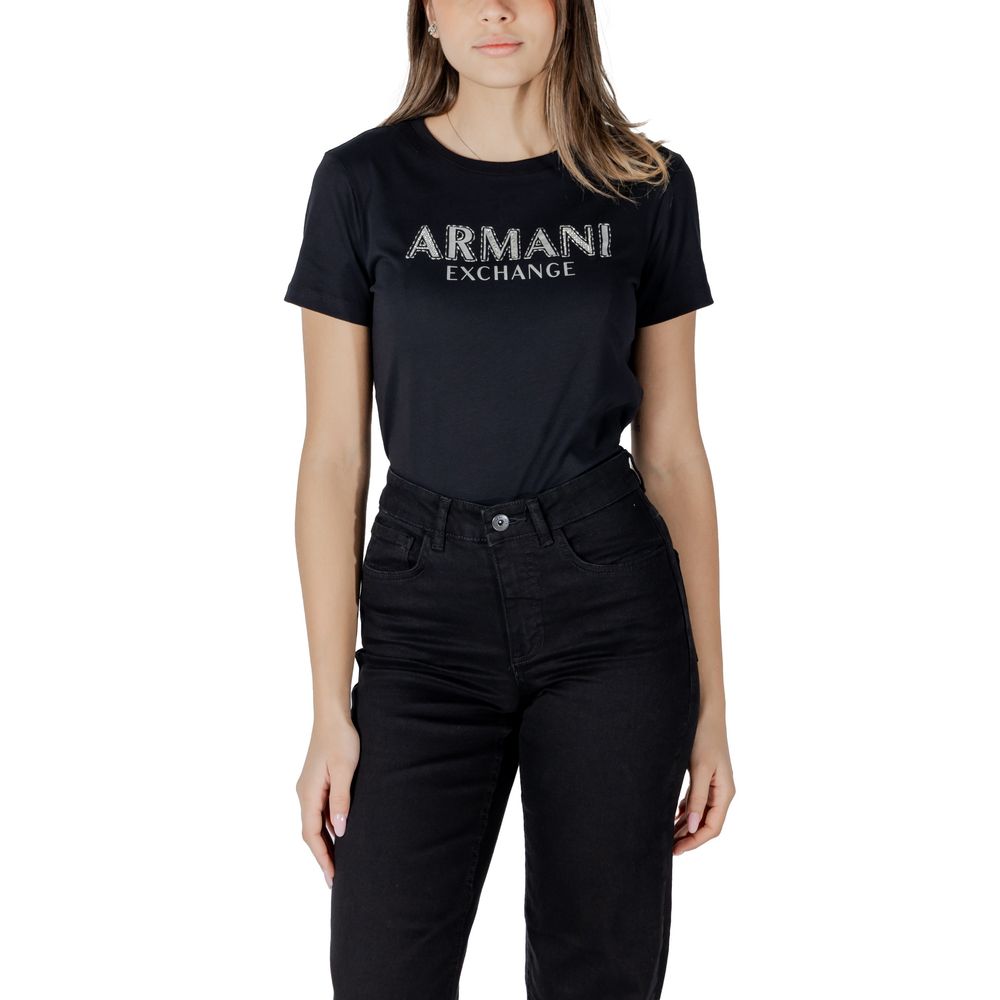 Elevate your style with the Armani Exchange Black Cotton Long Sleeve T-Shirt, a timeless piece of luxurious craftsmanship designed for effortless sophistication.