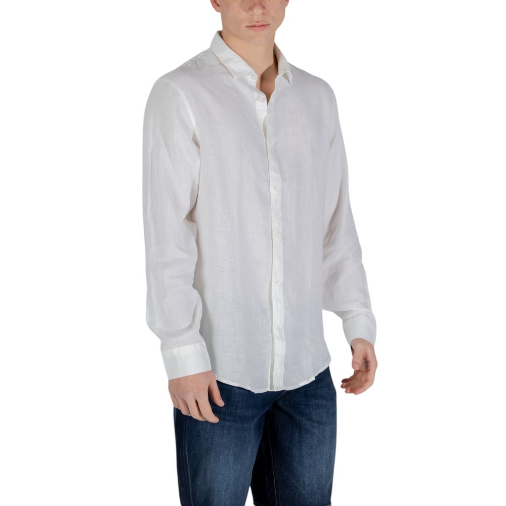 Armani Exchange White Linen Dress Shirt