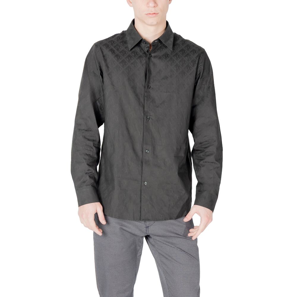 Discover the Armani Exchange Black Cotton Dress Shirt from the SS25 collection, a timeless blend of refined craftsmanship and luxurious comfort for every occasion.