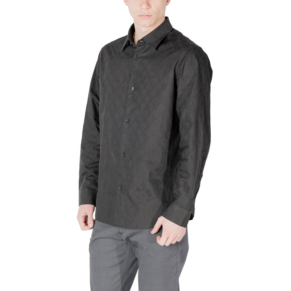 Elevate your wardrobe with the Armani Exchange Black Cotton Dress Shirt from the SS25 collection, where refined craftsmanship meets timeless luxury for every occasion.