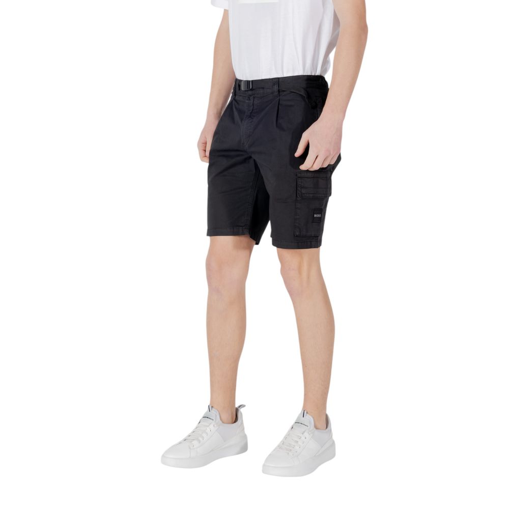 Hugo Boss Black Cotton Bermuda Shorts - Luxury Comfort Redefined