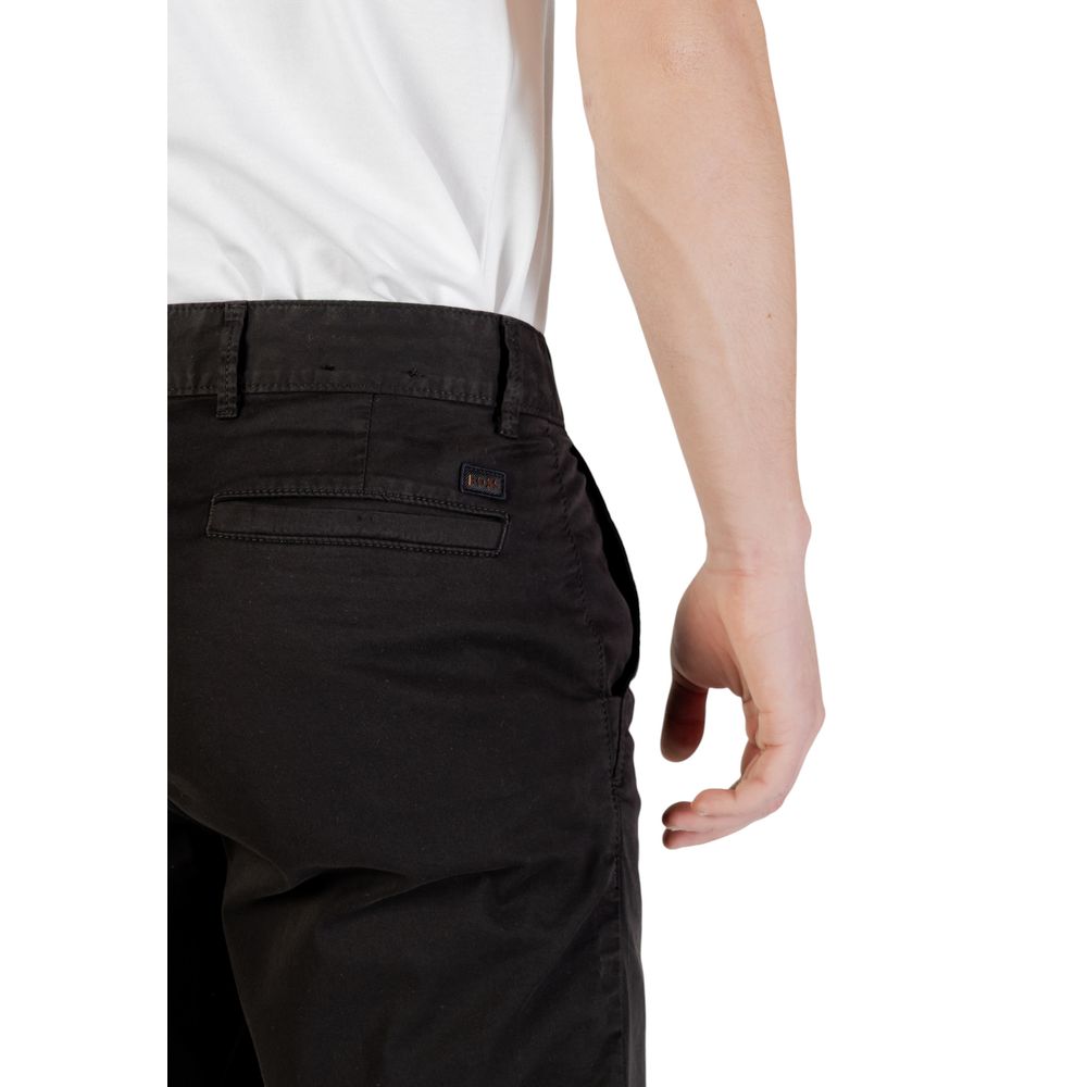 Elevate your summer wardrobe with Hugo Boss Black Cotton Bermuda Shorts, crafted from premium cotton and elastane for unparalleled comfort and timeless sophistication.