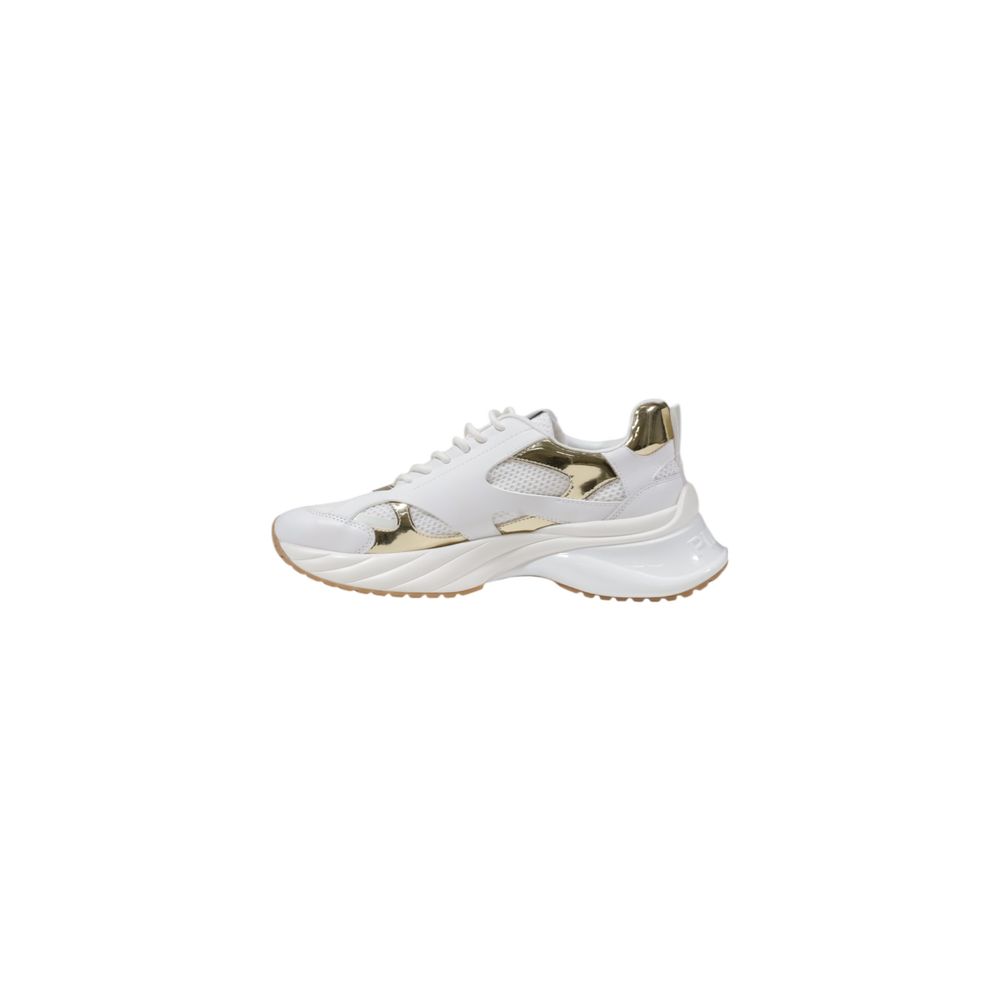 Elevate your elegance with PINKO White Leather Chunky Sneakers, a luxurious blend of high-quality leather and contemporary design, perfect for any occasion.