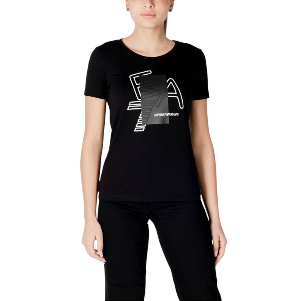 Elevate your wardrobe with the EA7 Emporio Armani Black Cotton T-Shirt from the SS25 collection, a luxurious blend of comfort and elegance designed for timeless sophistication.