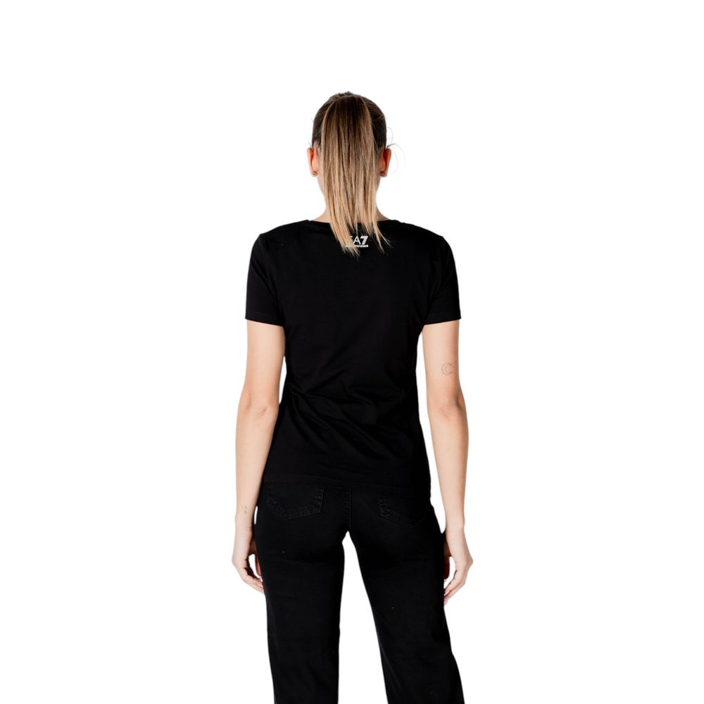 Elevate your wardrobe with the EA7 Emporio Armani Black Cotton T-Shirt from the SS25 collection, a luxurious blend of comfort and elegance, perfect for the discerning individual.
