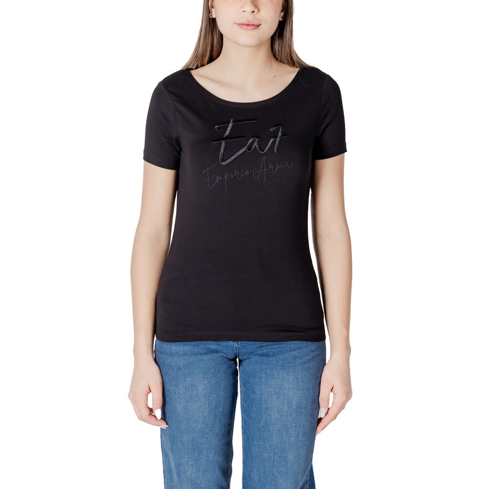 EA7 Emporio Armani Black Cotton T-Shirt - Effortless Elegance