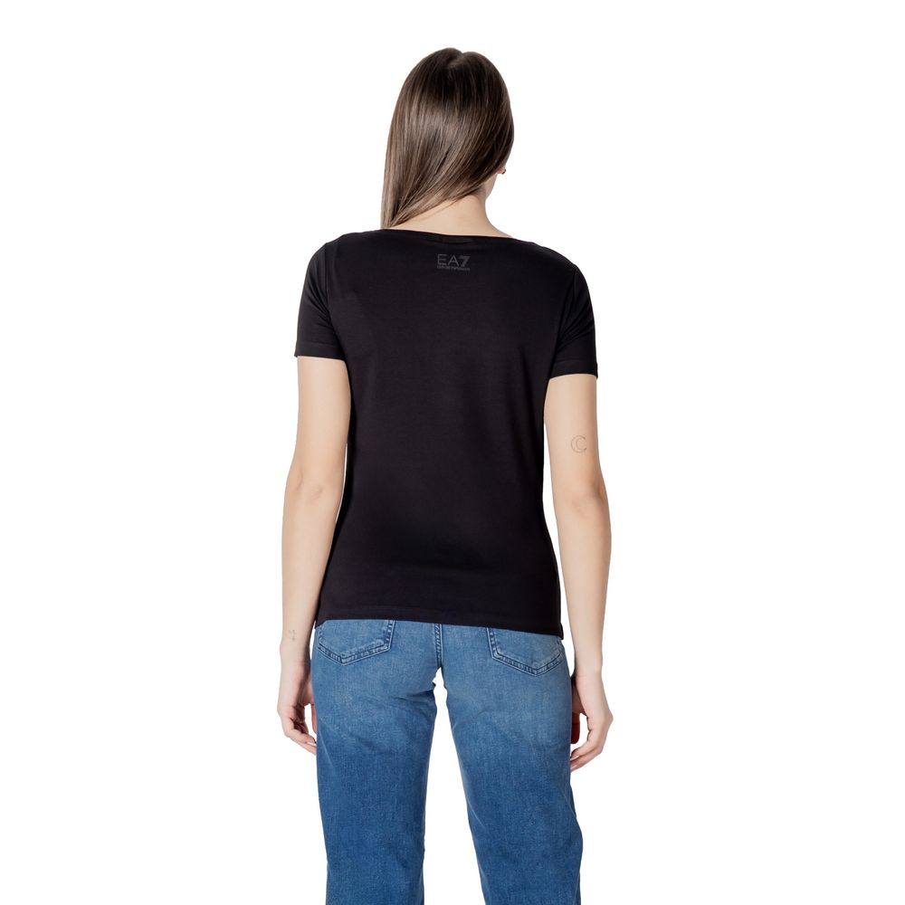 EA7 Emporio Armani Black Cotton T-Shirt - Effortless Elegance