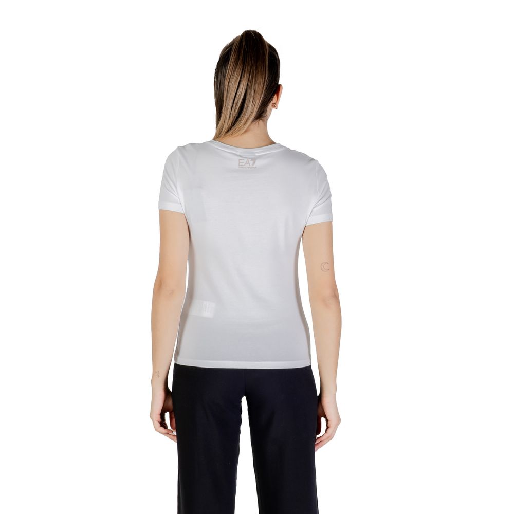 Indulge in the EA7 Emporio Armani White Cotton T-Shirt, a luxurious blend of comfort and elegance, perfect for the discerning individual seeking effortless sophistication.