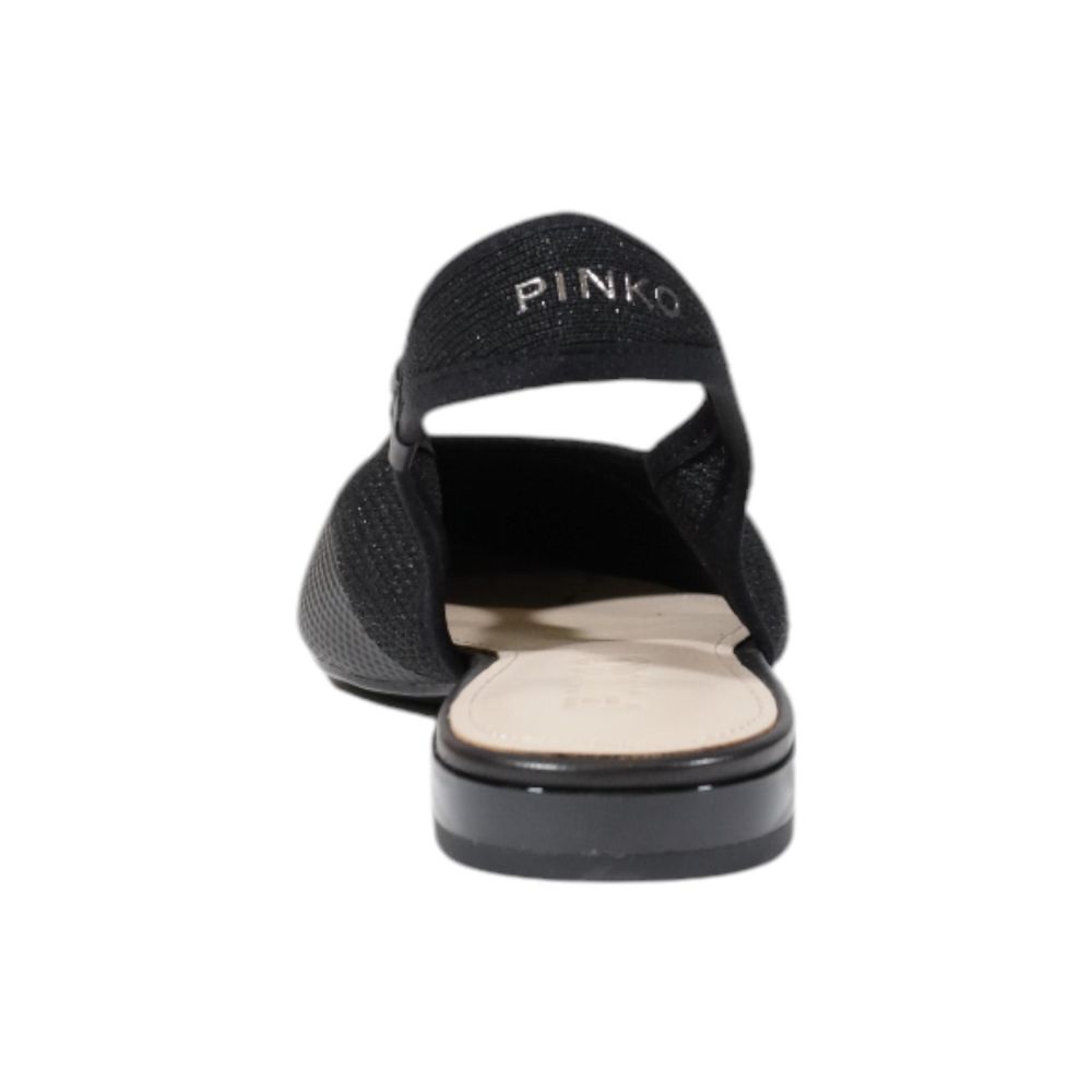 PINKO Black Leather Flat Sandals – Timeless Elegance for All