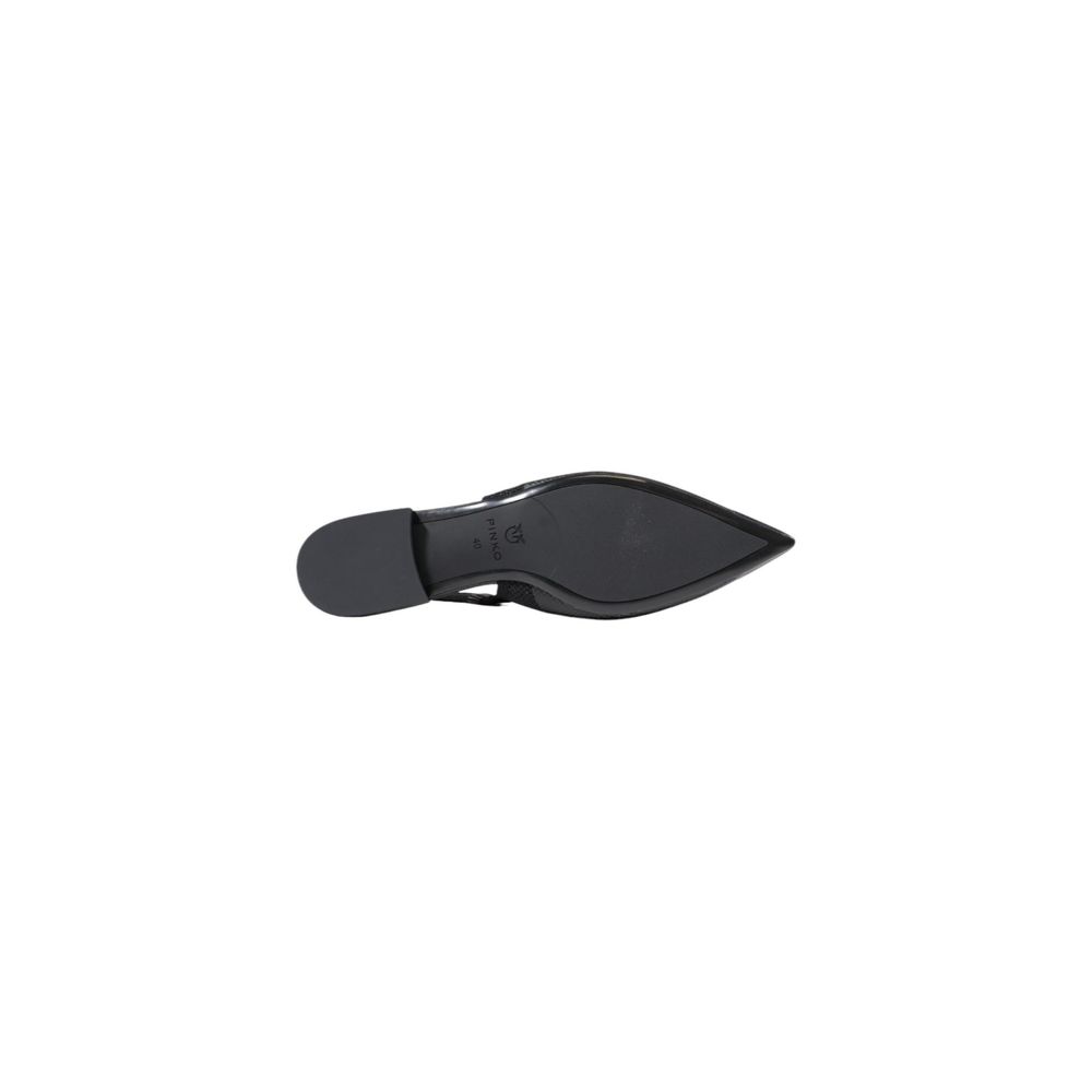 PINKO Black Leather Flat Sandals - Timeless Elegance Redefined