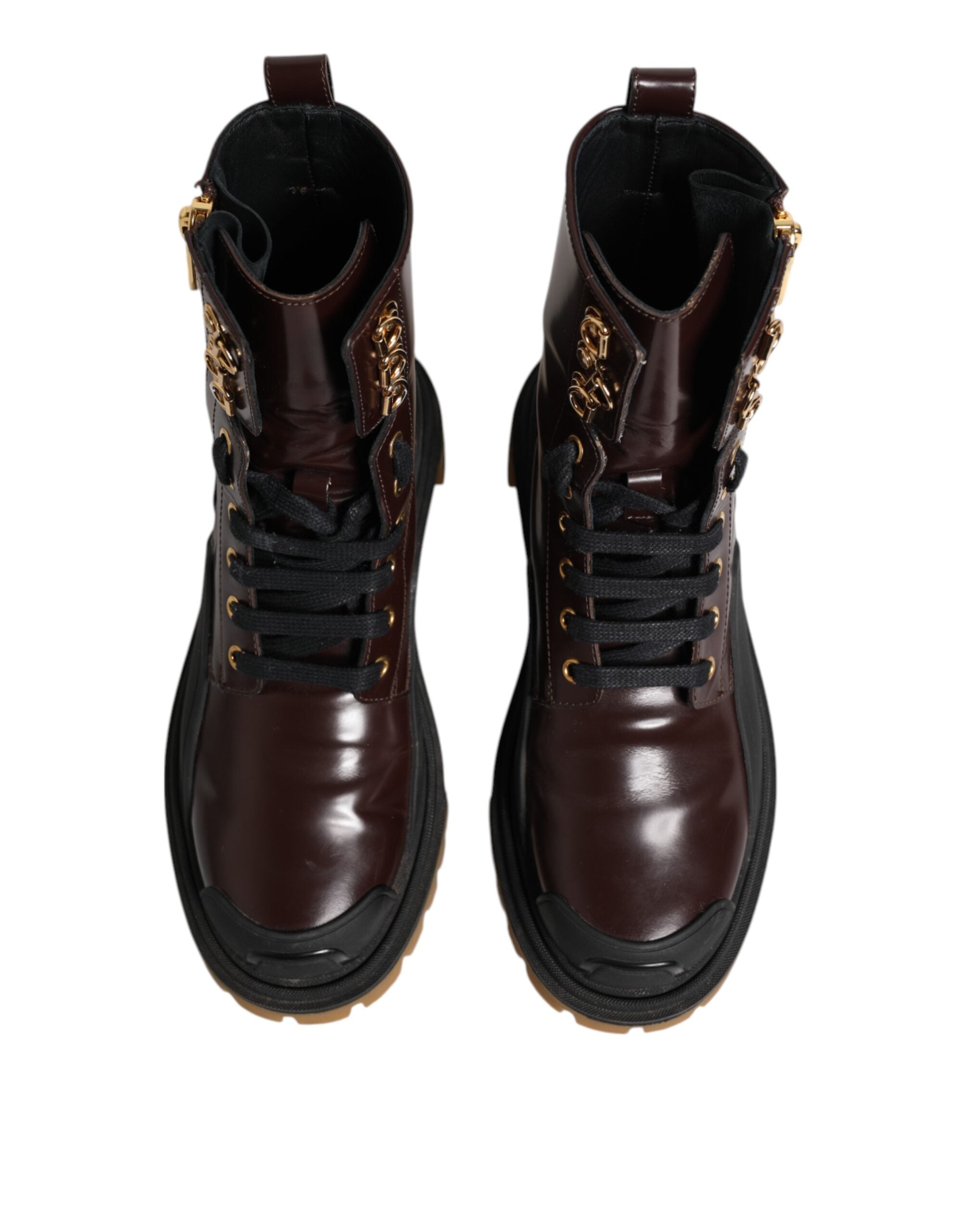 Indulge in the exquisite Dolce & Gabbana Maroon Leather Mid Calf Biker Boots, where Italian craftsmanship meets luxurious comfort, perfect for the discerning fashion connoisseur.