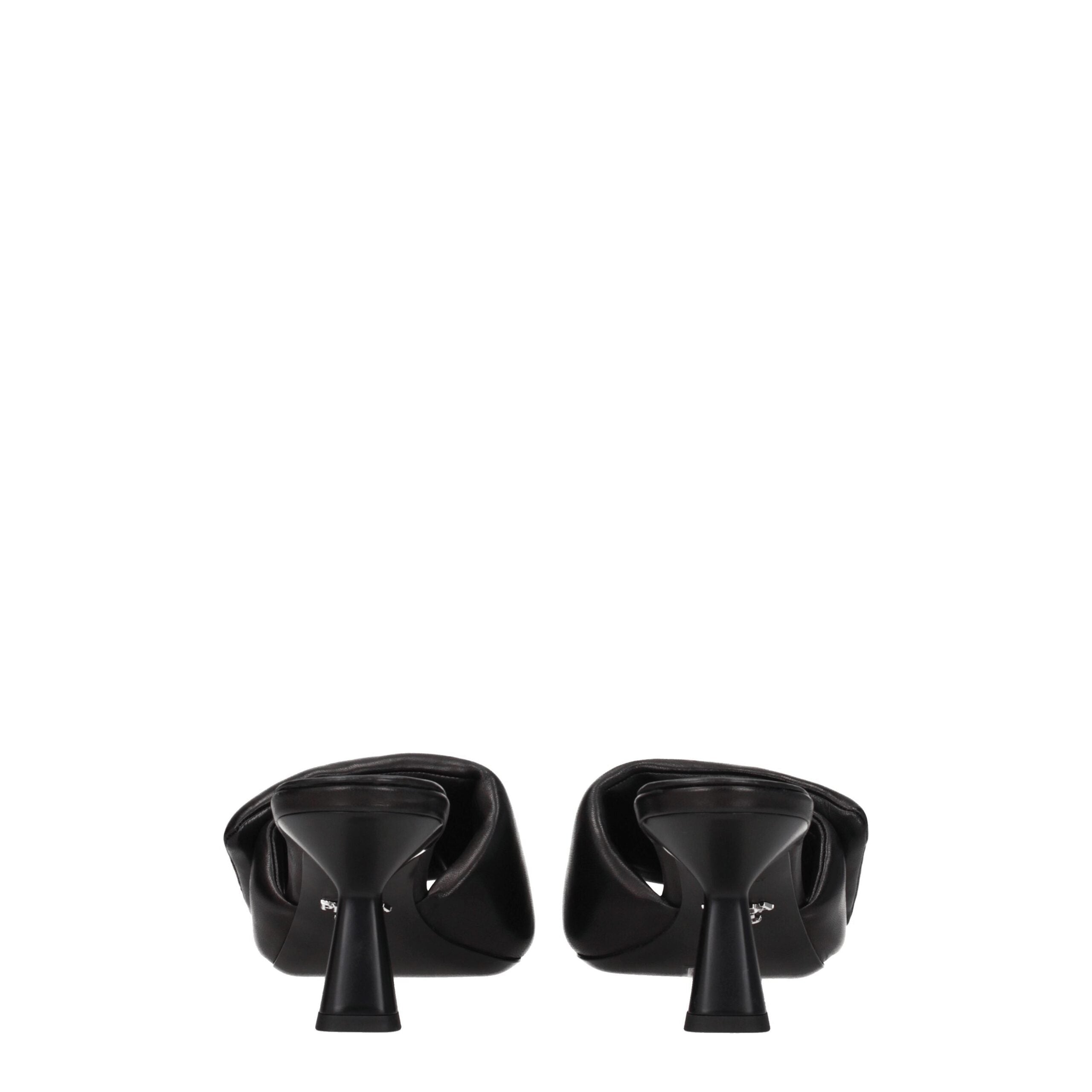 Prada Black Leather Platform Sandals