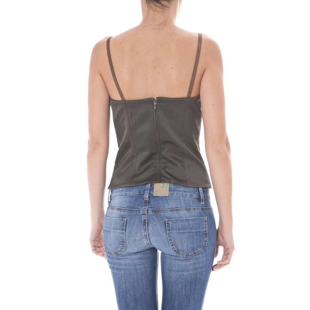 Indulge in the exquisite John Galliano Verde Elastan Women's Camisole, a timeless piece crafted from premium elastane, embodying elegance and sophistication for every occasion.