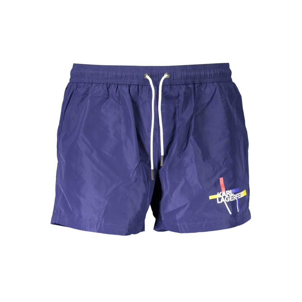 Karl Lagerfeld Blue Polyester Swim Boxer - Exquisite Luxury Wear