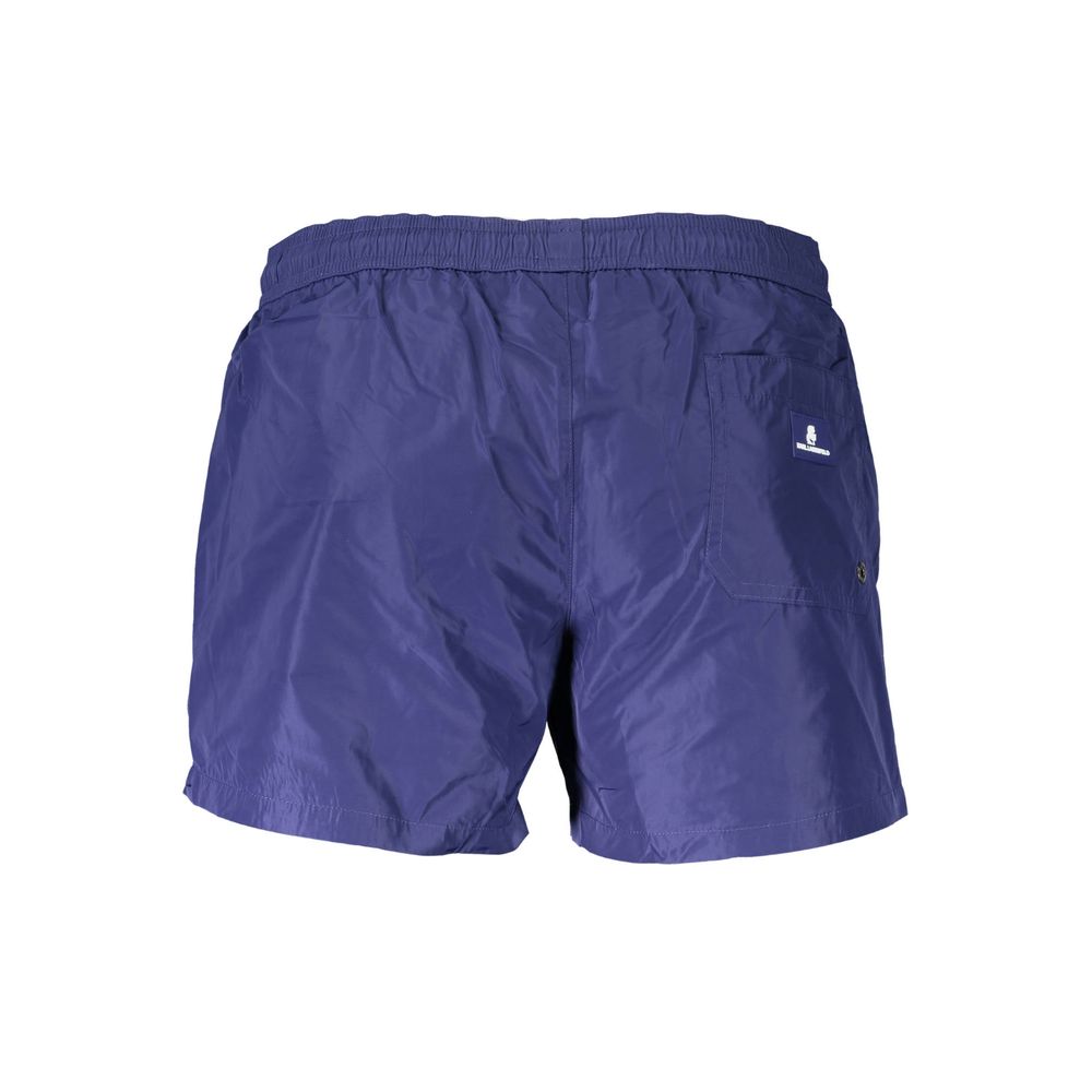 Karl Lagerfeld Blue Polyester Swim Boxer - Exquisite Summer Elegance