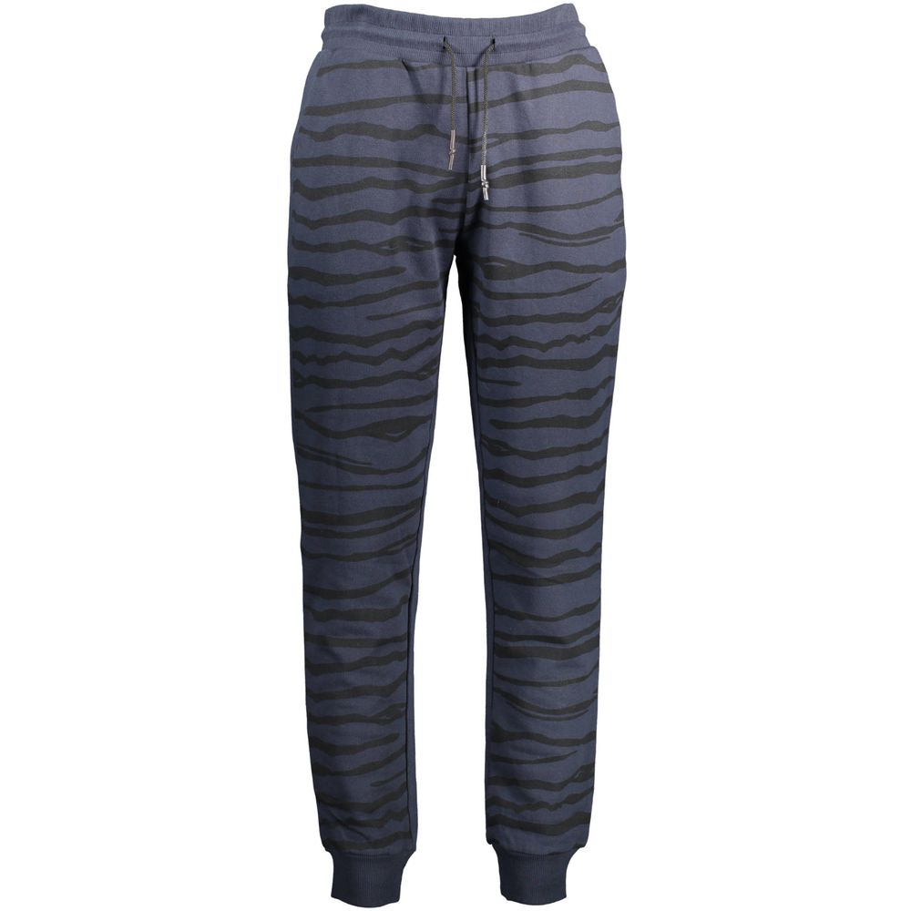 Indulge in the Cavalli Class Blu Cotton Men's Trackpant, a luxurious blend of 100% cotton and modern tailoring, redefining athleisure with elegance and sophistication.