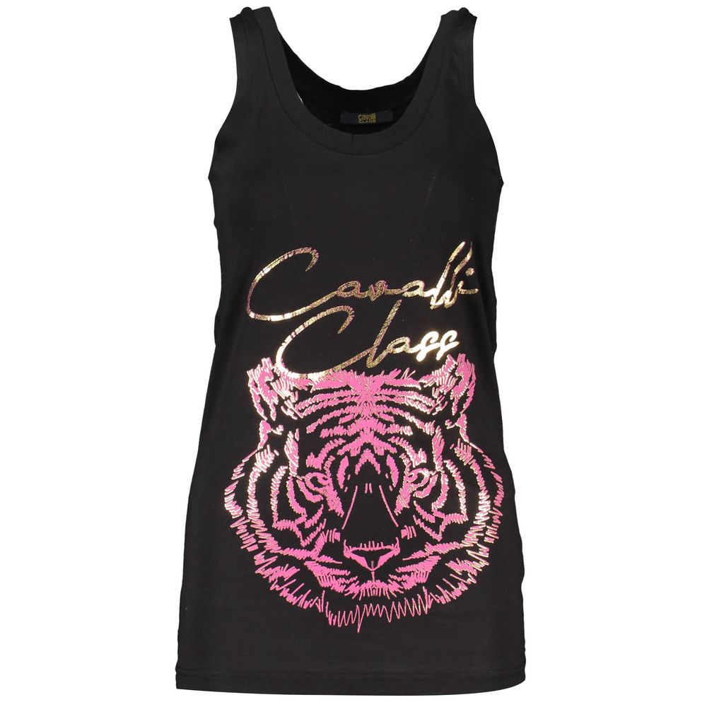 Elevate your style with the Cavalli Class Black Cotton Women's Tank Top, a luxurious blend of premium fabric and iconic design, perfect for any sophisticated occasion.