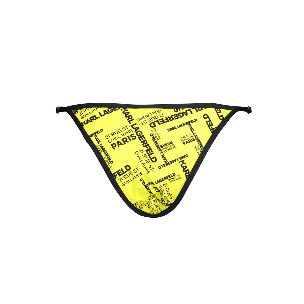 Karl Lagerfeld Yellow Elastane Women Swim Brief
