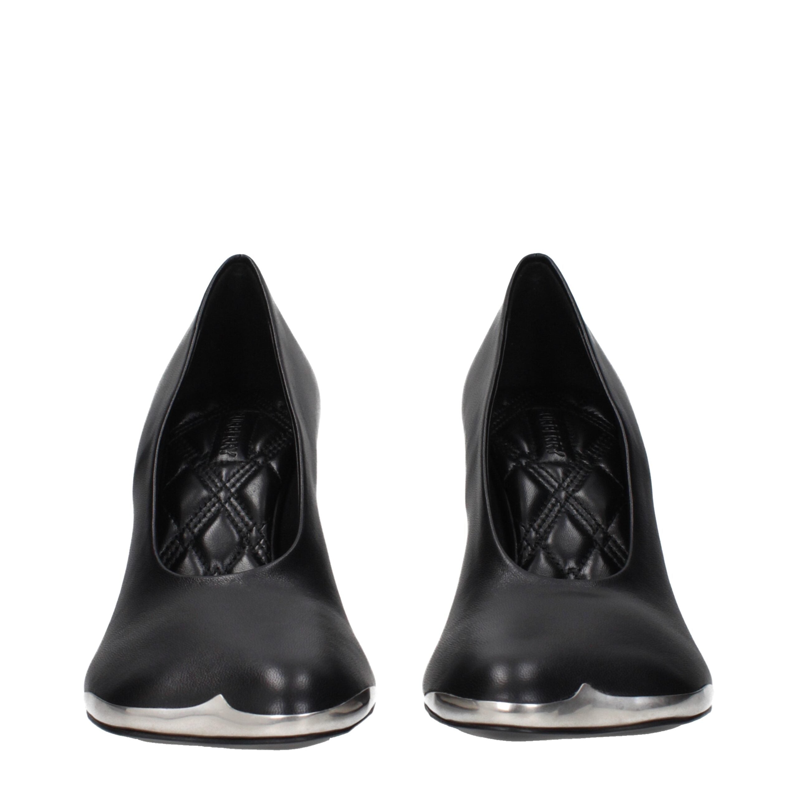 Burberry Black Leather High Heel Pumps - Designer Luxury Couture