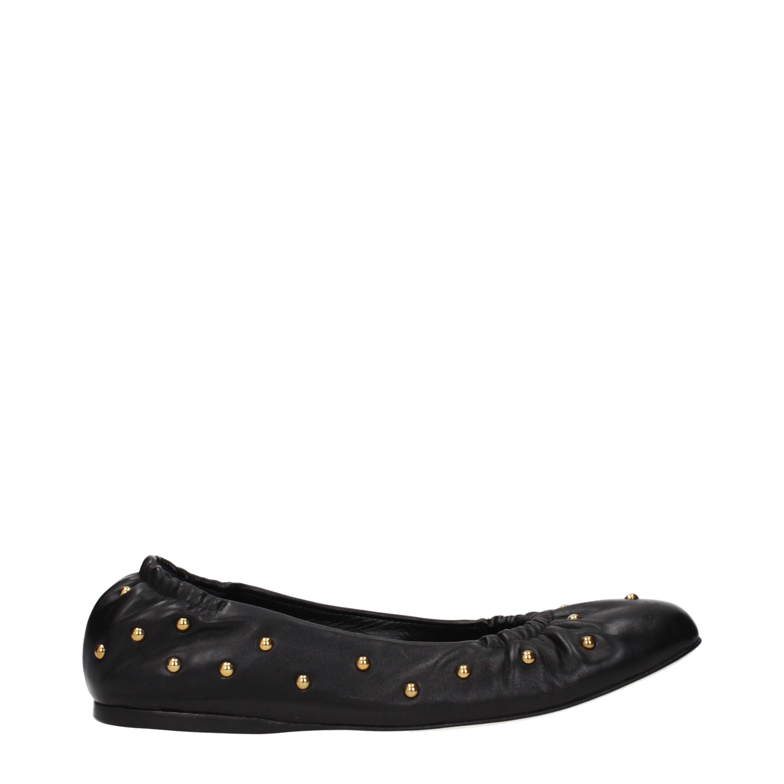 Chloé Black Leather Ballet Flats - Artisanal Luxury Footwear