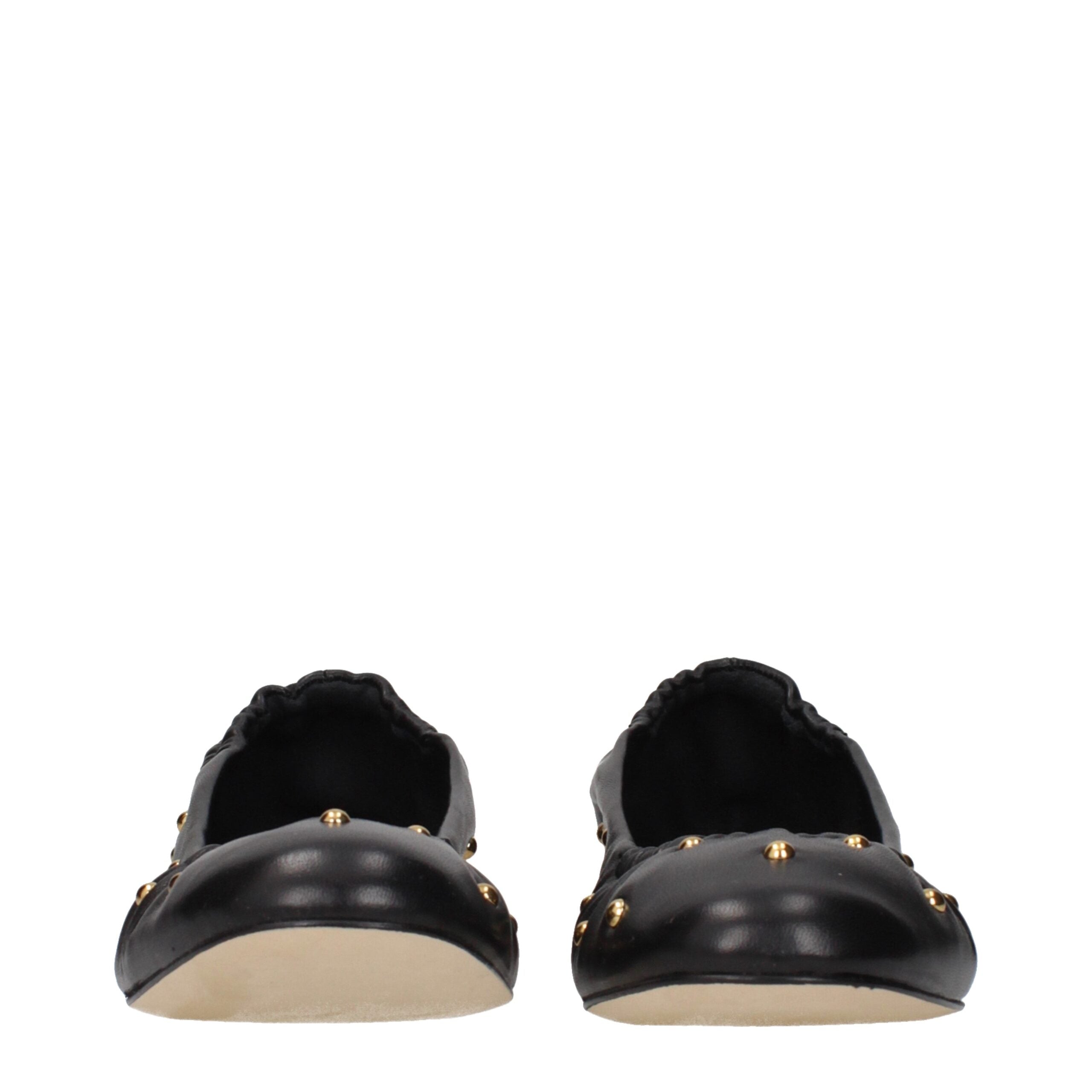 Chloé Black Leather Ballet Flats - Artisanal Luxury Footwear