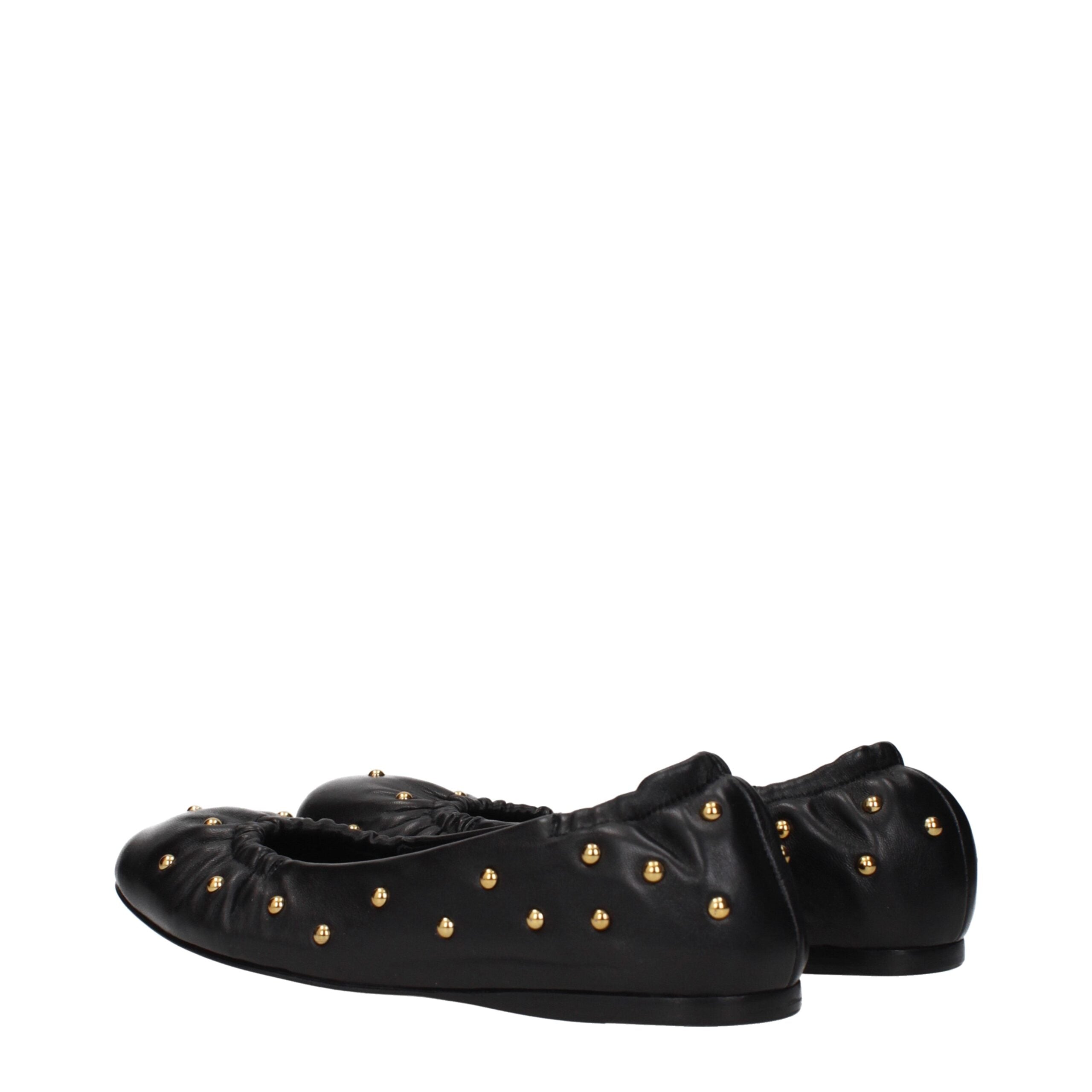 Chloé Black Leather Ballet Flats - Artisanal Luxury Footwear