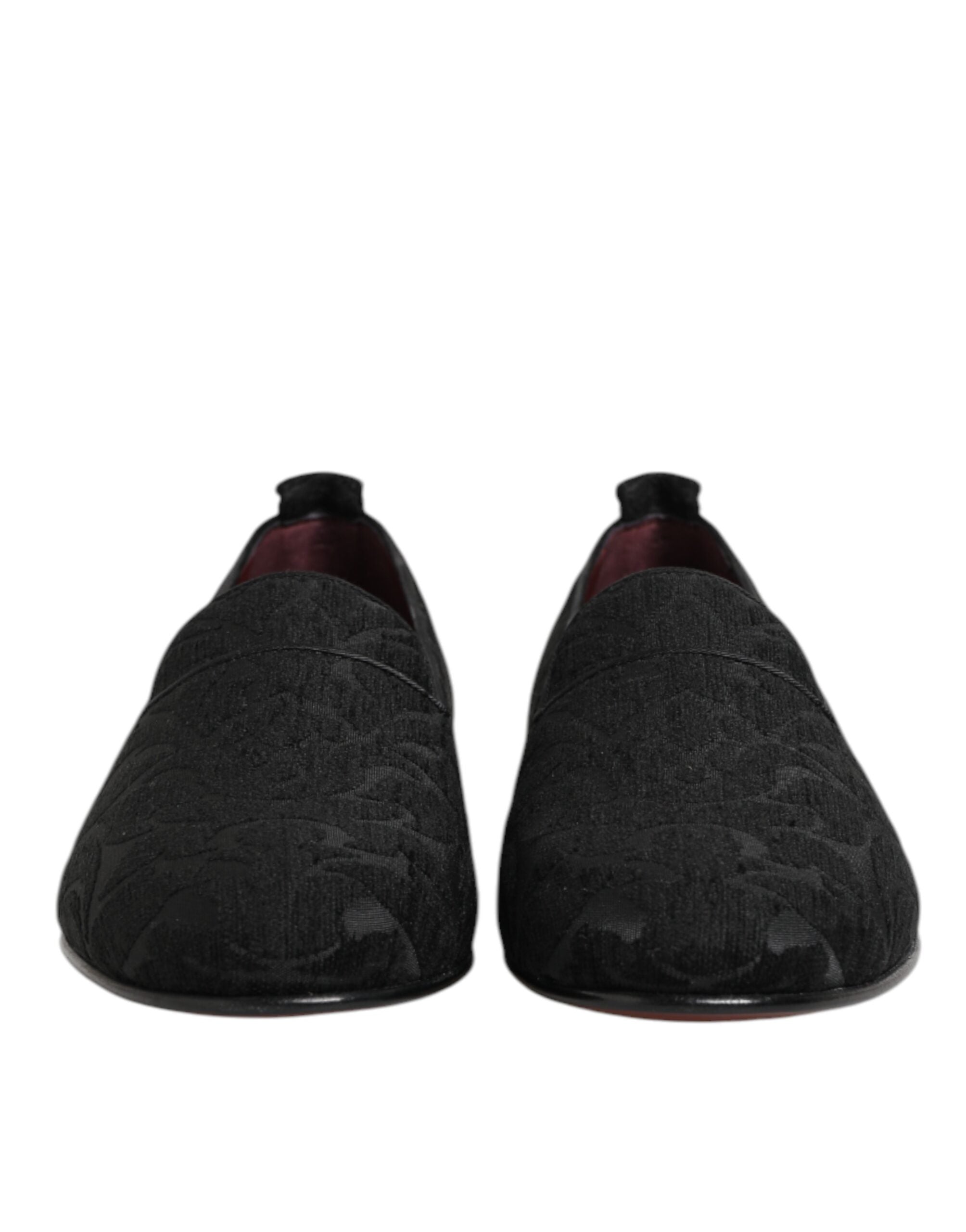 Dolce & Gabbana Black Brocade Loafers - Artisanal Elegance