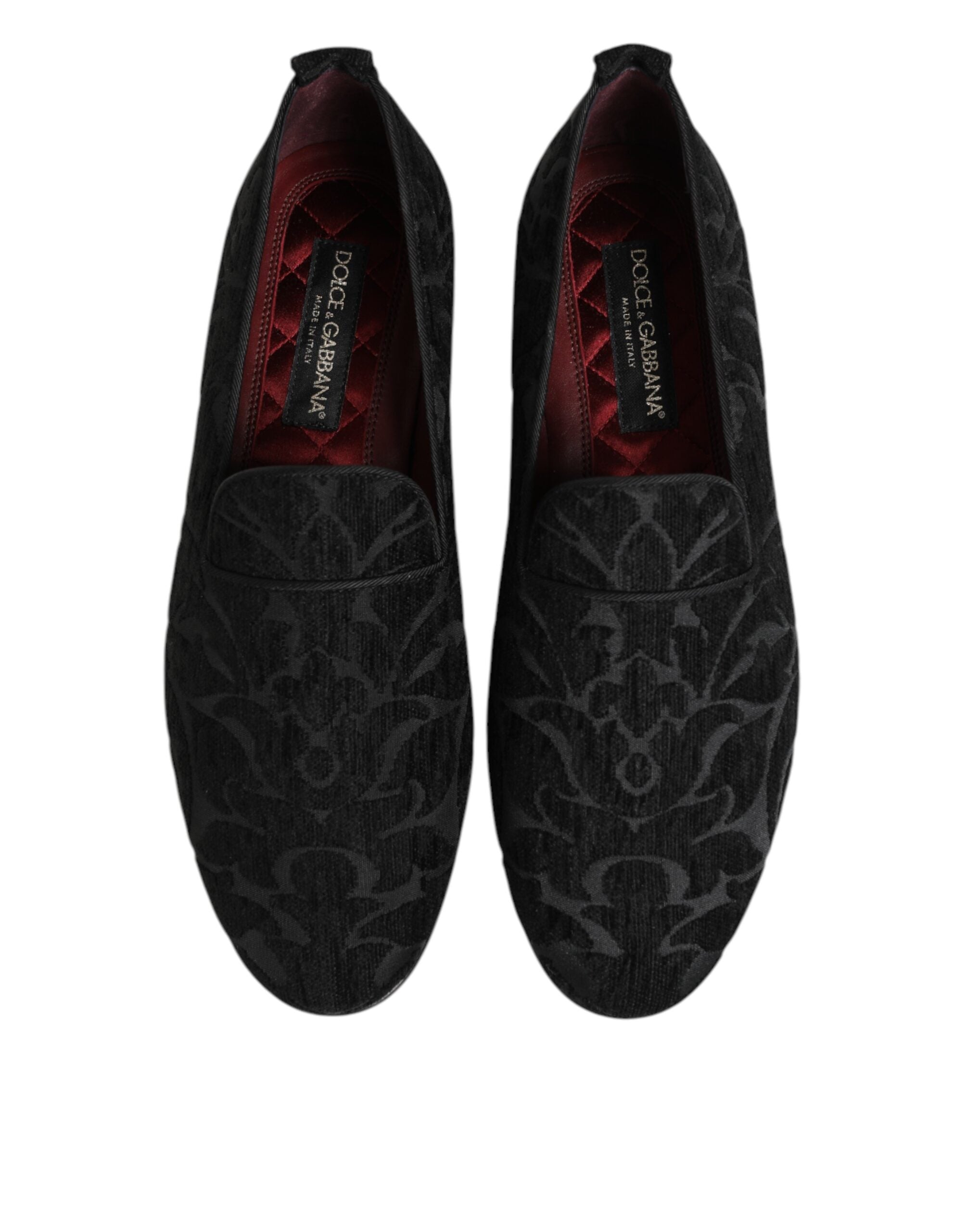 Dolce & Gabbana Black Brocade Loafers - Timeless Luxury Footwear