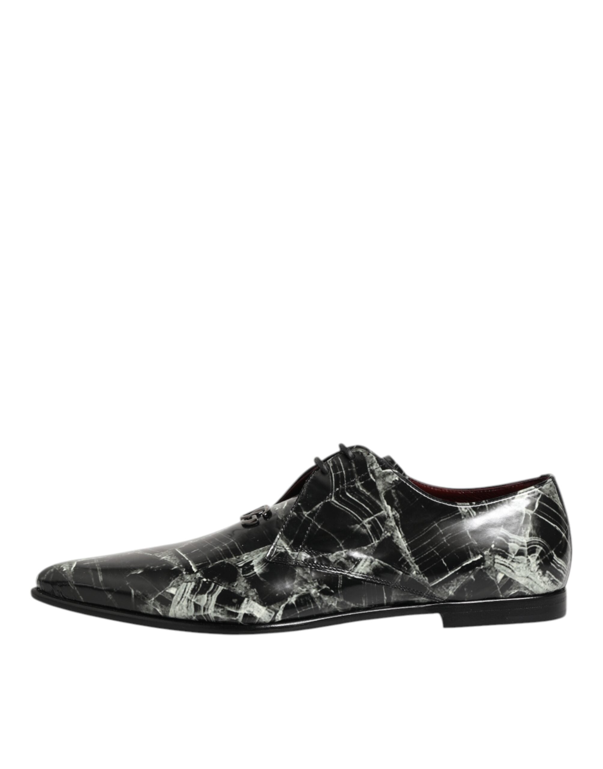 Dolce & Gabbana Marbled Pattern Dress Lace Up Derby Shoes