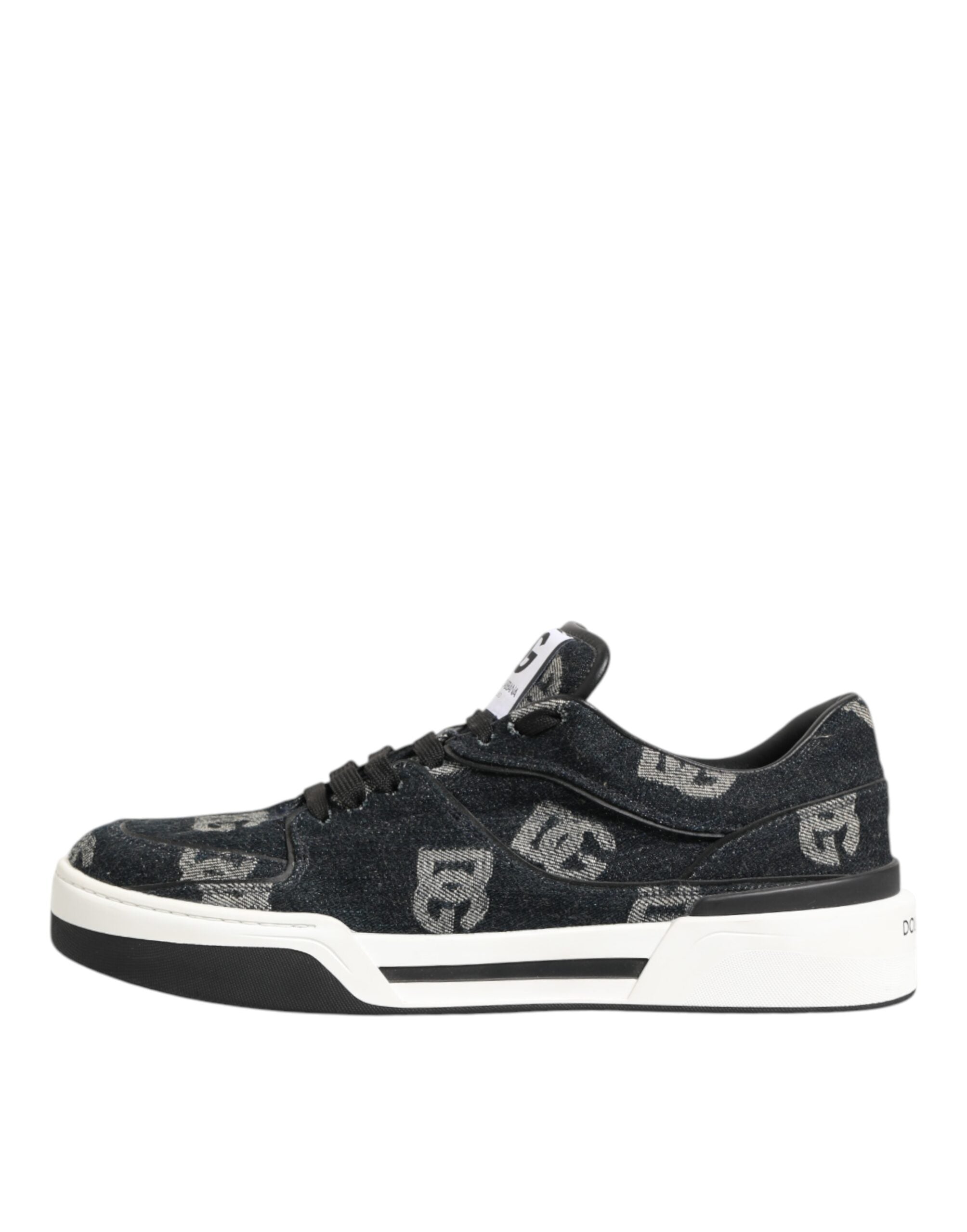 Dolce & Gabbana Blue Cotton Denim Logo Low Top Sneakers Shoes