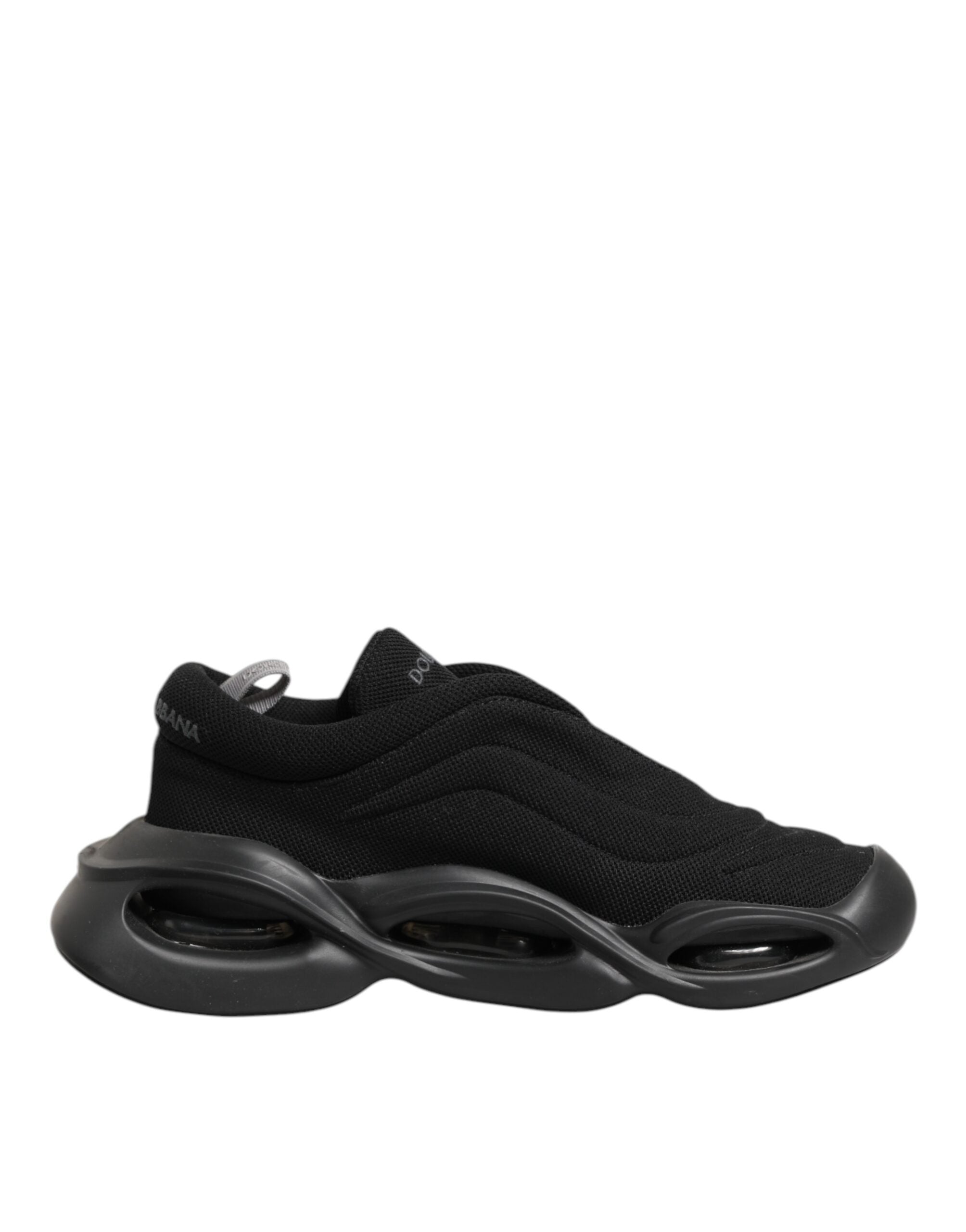 Dolce & Gabbana Black Lace Up Wave Low Top Sneakers, Artisanal