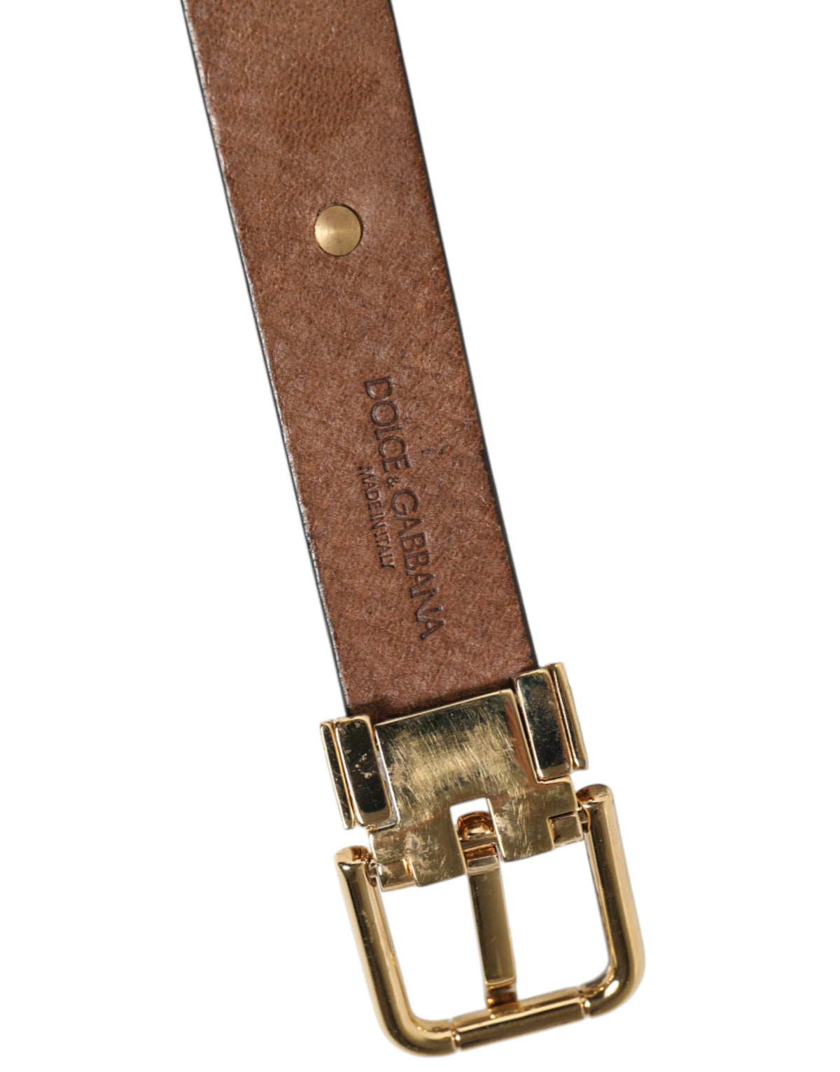 Elevate your style with the Dolce & Gabbana Brown Leather Gold Silver Coin Buckle Belt, a masterpiece of Italian craftsmanship that embodies timeless luxury and sophistication.