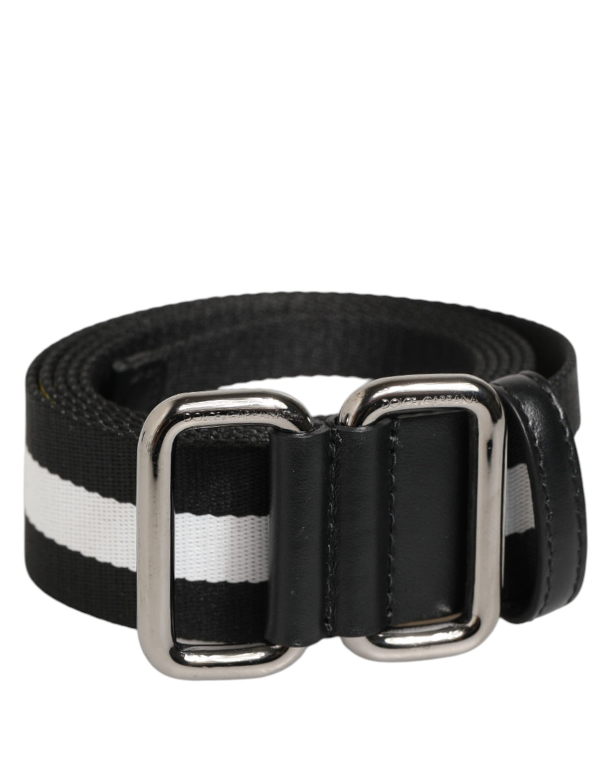 Dolce & Gabbana Striped Metal Buckle Belt - Timeless Luxury