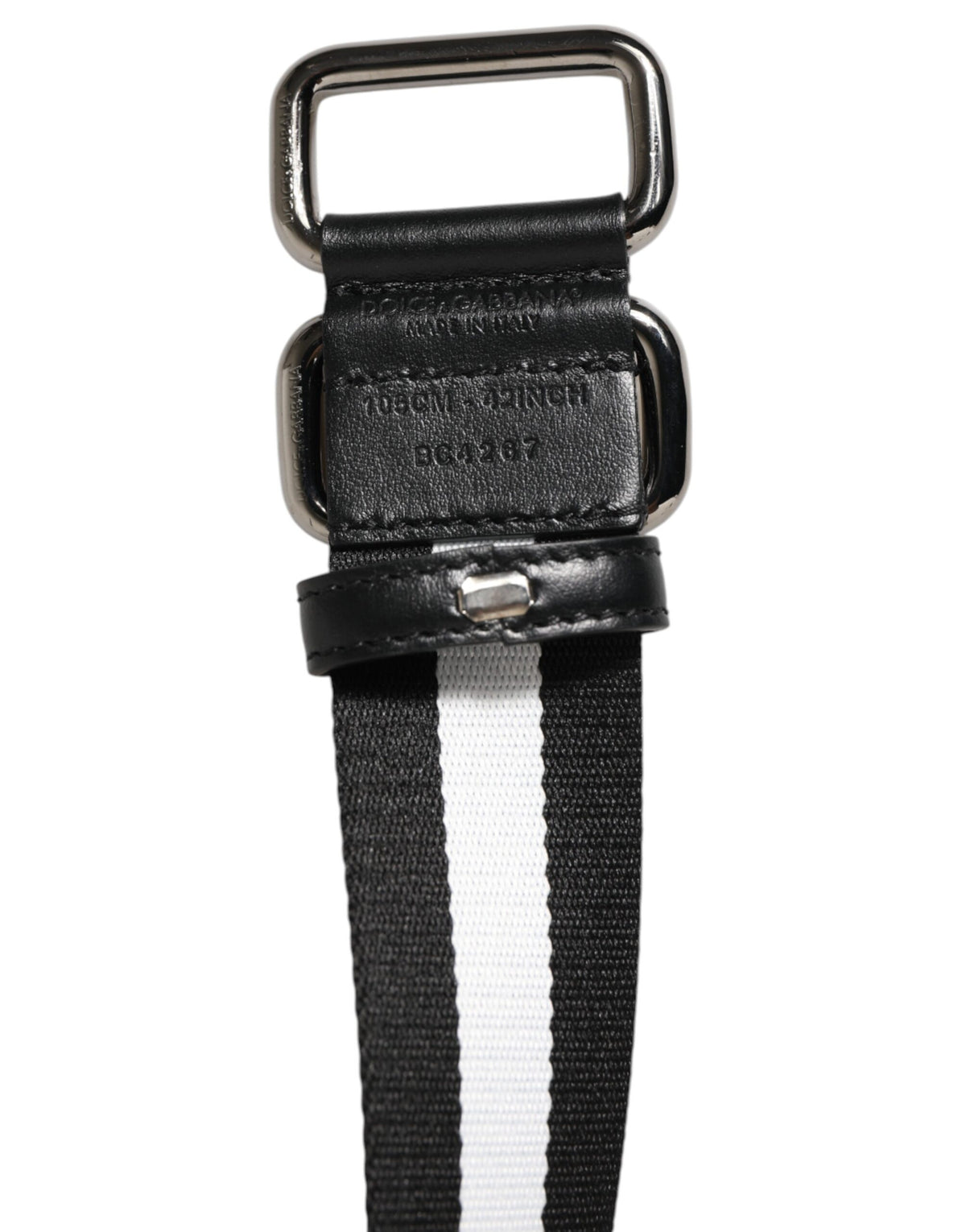Dolce & Gabbana Striped Metal Buckle Belt - Timeless Luxury