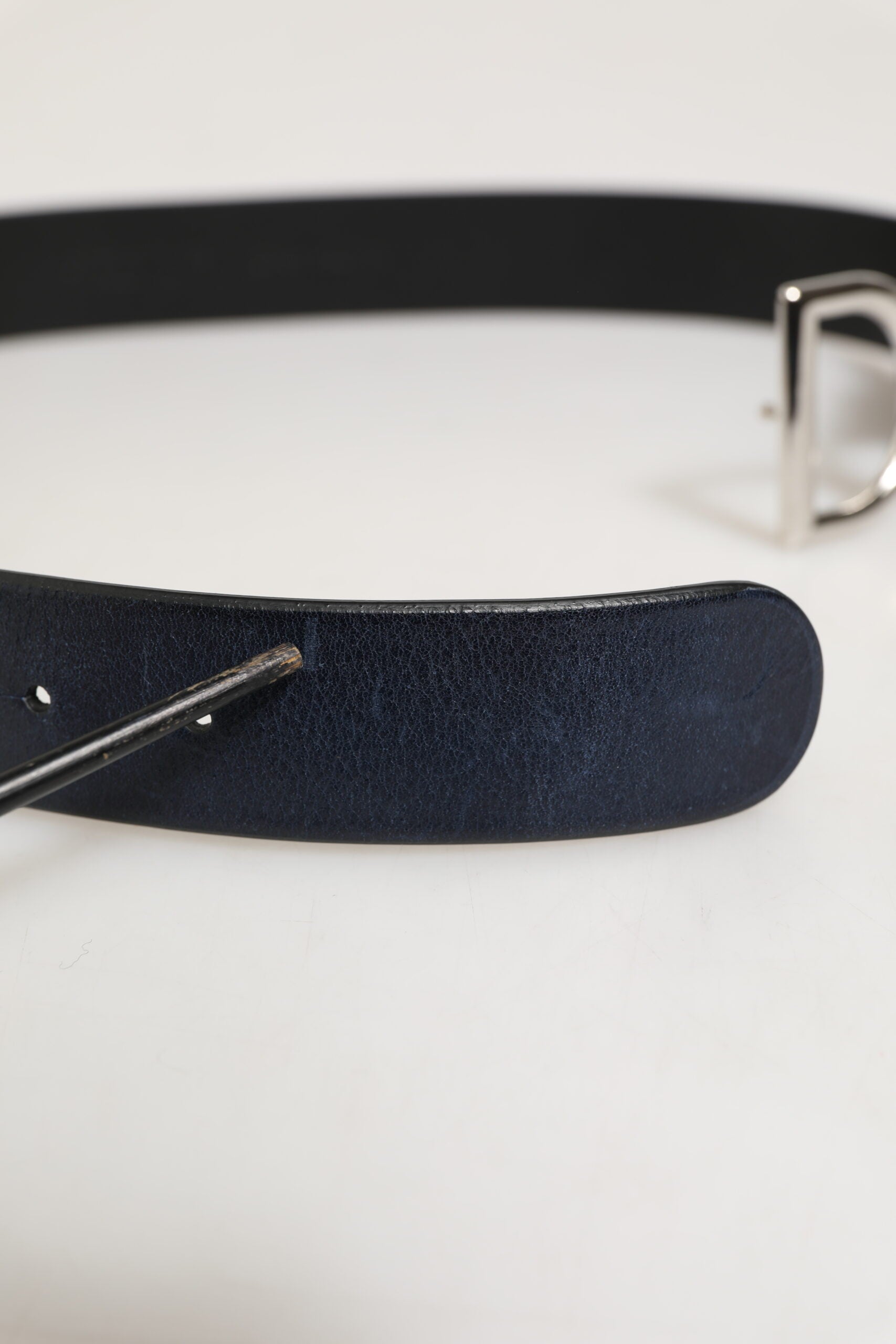 Dolce & Gabbana Black Classic Silver Metal DG Logo Buckle Belt