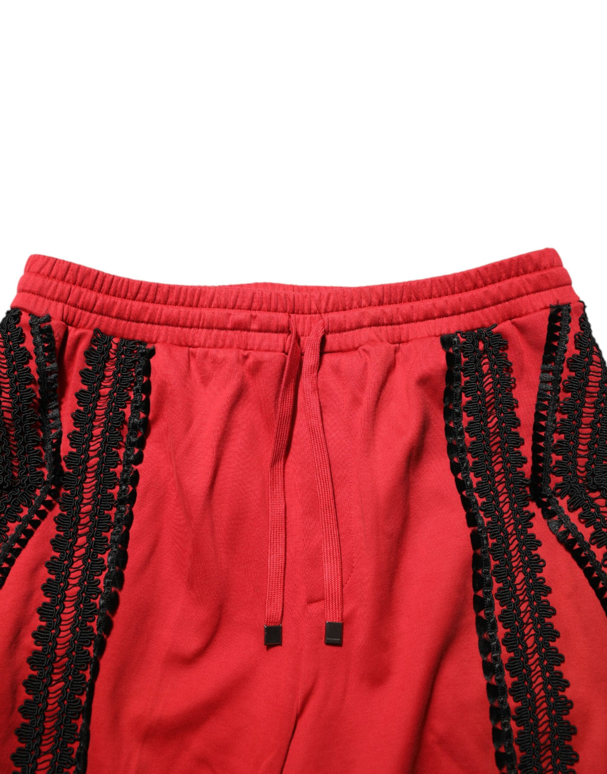 Elevate your wardrobe with Dolce & Gabbana's Red Embroidered Casual Cropped Trouser Pants, crafted in Italy for those who embody luxury and artisanal elegance.
