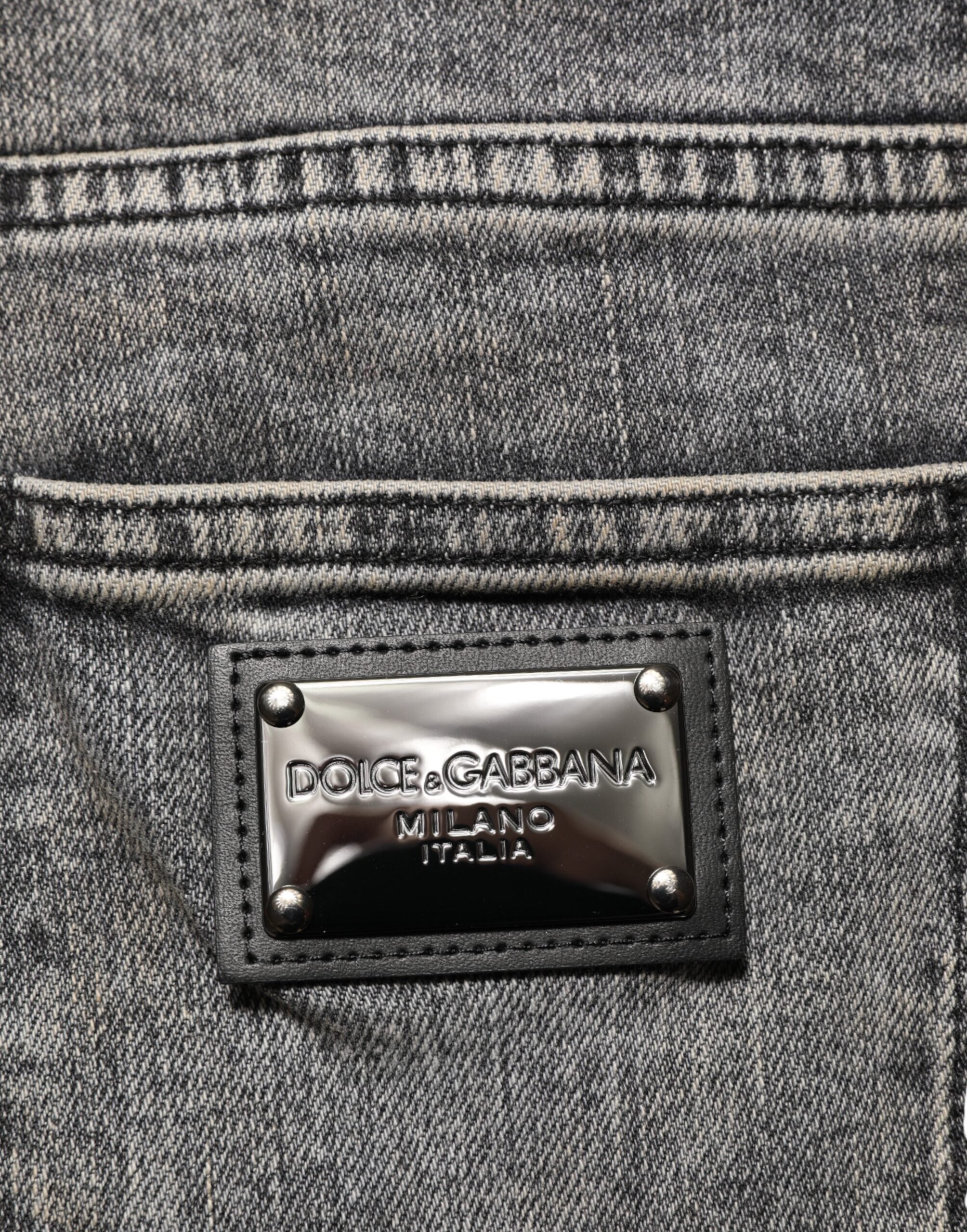 Dolce & Gabbana Gray Cotton Stretch Slim Fit Men Denim Jeans